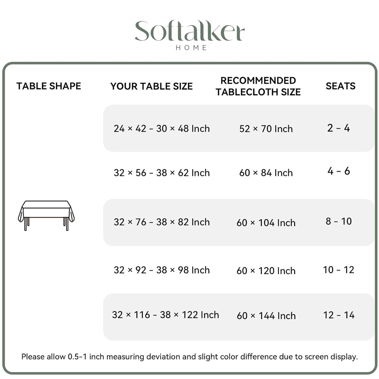 Softalker Linen Textured Rectangle Tablecloth,Waterproof Wipeable Farmhouse Burlap Table Cloth, Stain Resistant Wrinkle Free Table Covers for Kitchen Dining Holiday Party (60 x 84, Red)