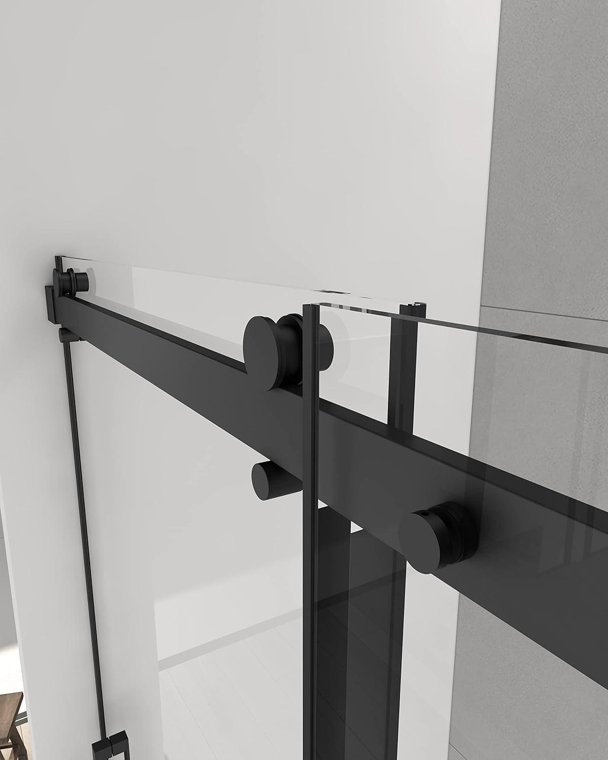 Sunrosa 60" W x 60" H Single Sliding Frameless Tub Door with 5/16"(8mm) Clear Tempered Glass SL7232-B