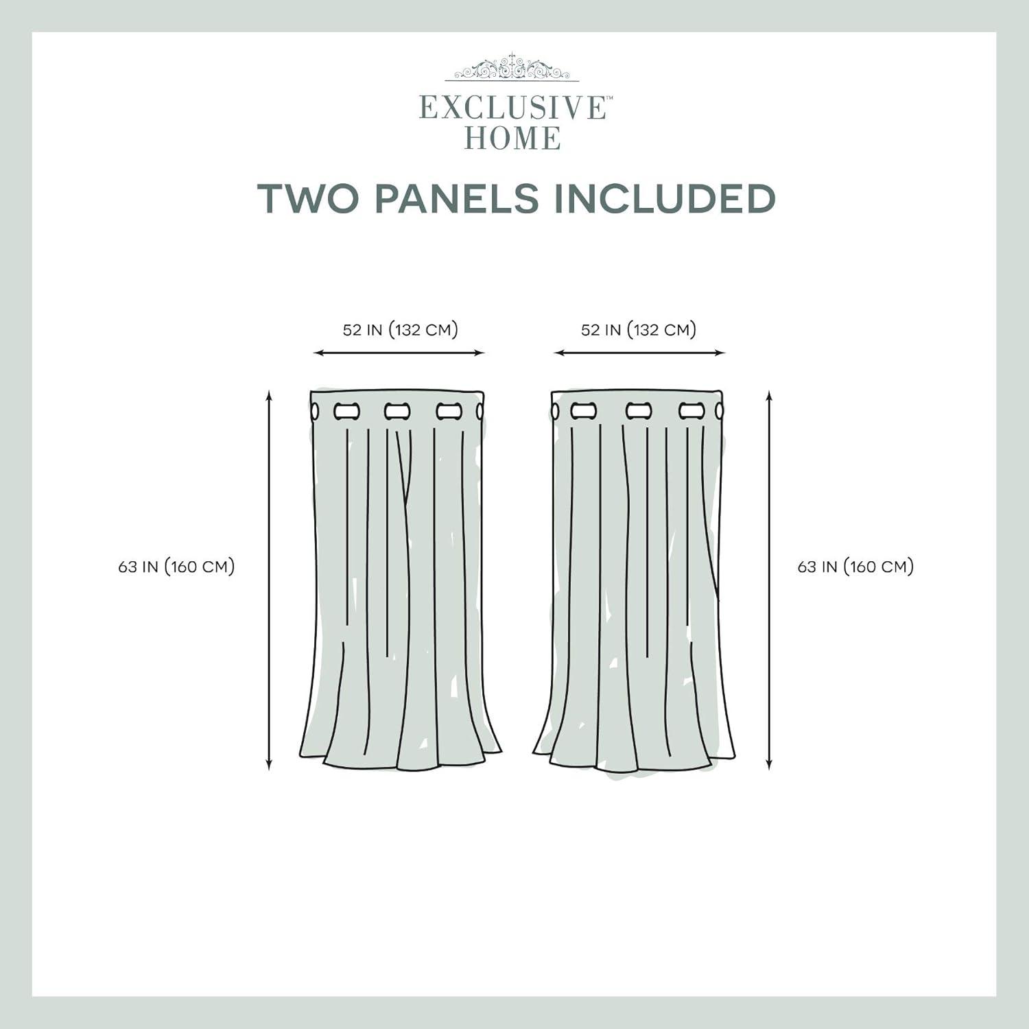 Set of 2 Sateen Twill Weave Insulated Blackout Grommet Top Window Curtain Panels - Exclusive Home