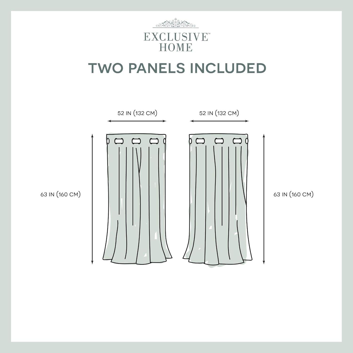 Set of 2 (63"x52") Sateen Twill Weave Insulated Blackout Grommet Top Window Curtain Panels Teal - Exclusive Home