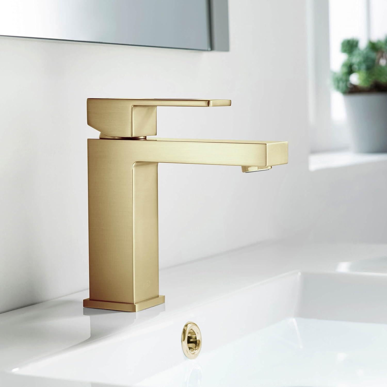 Kibi USA Single-handle Bathroom Vanity Sink Faucet w/ Water Hose Brushed Gold Brushed