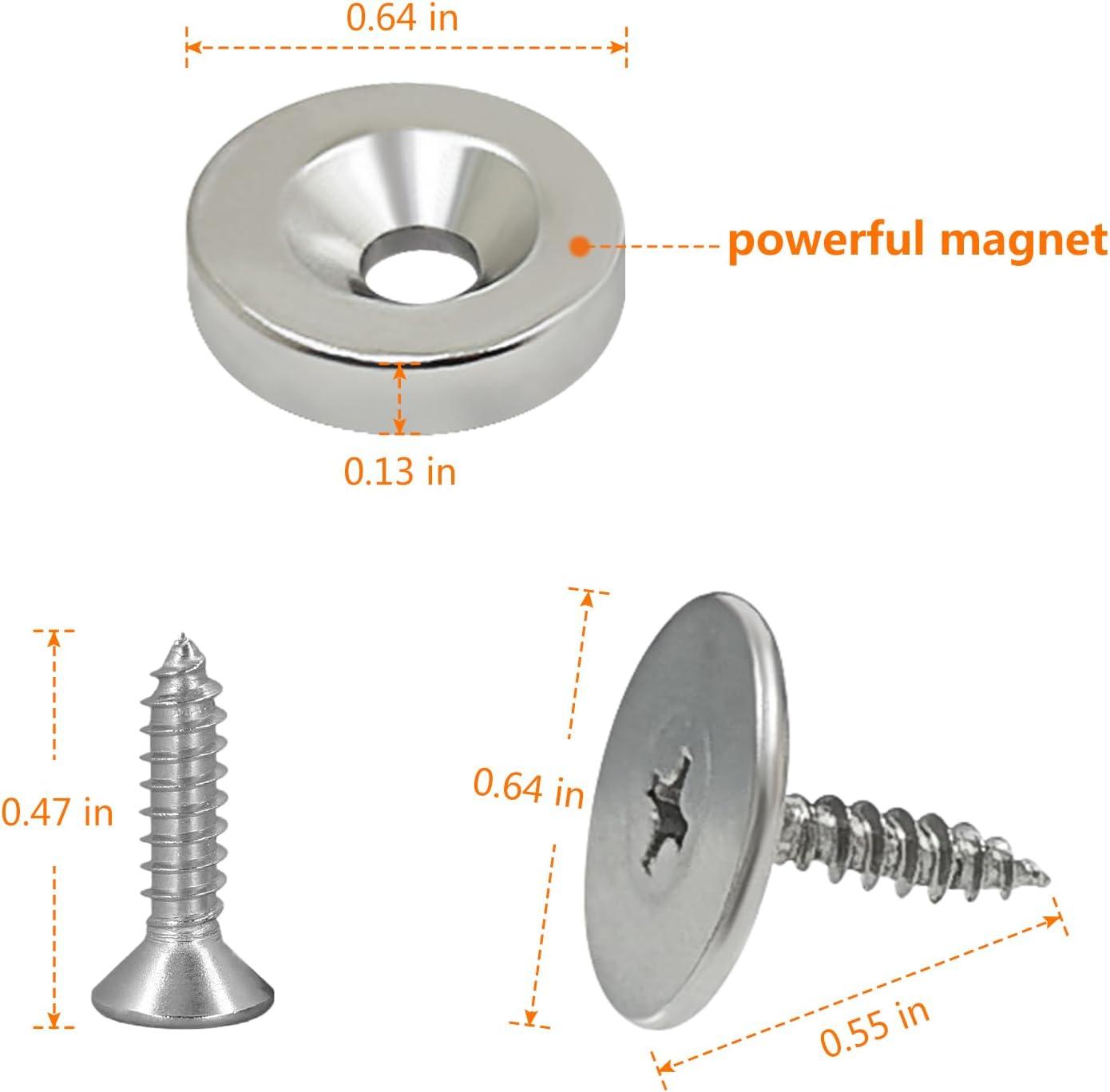 Set of 4 Silver Magnetic Cabinet Door Latch Closures