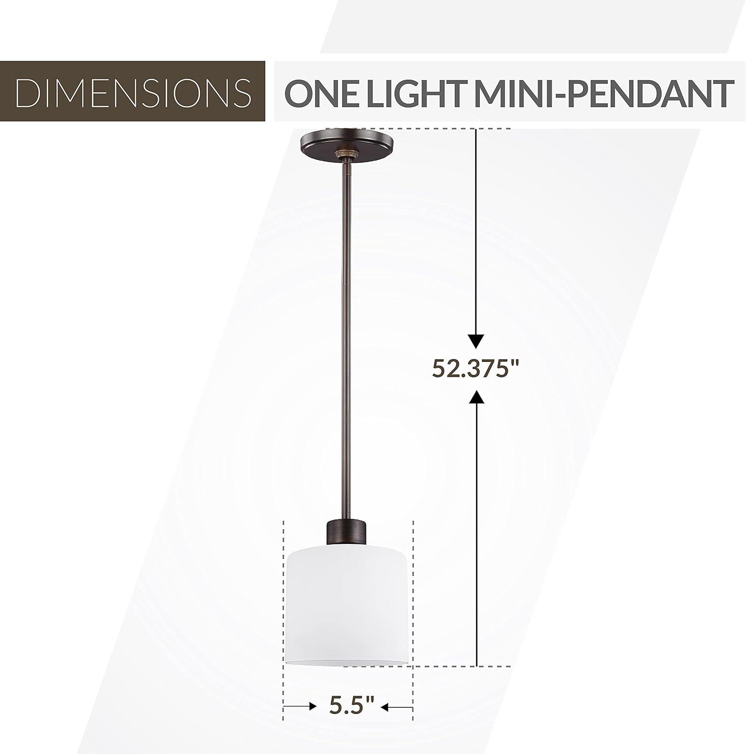 Mini Brushed Nickel LED Pendant Light with Etched Glass