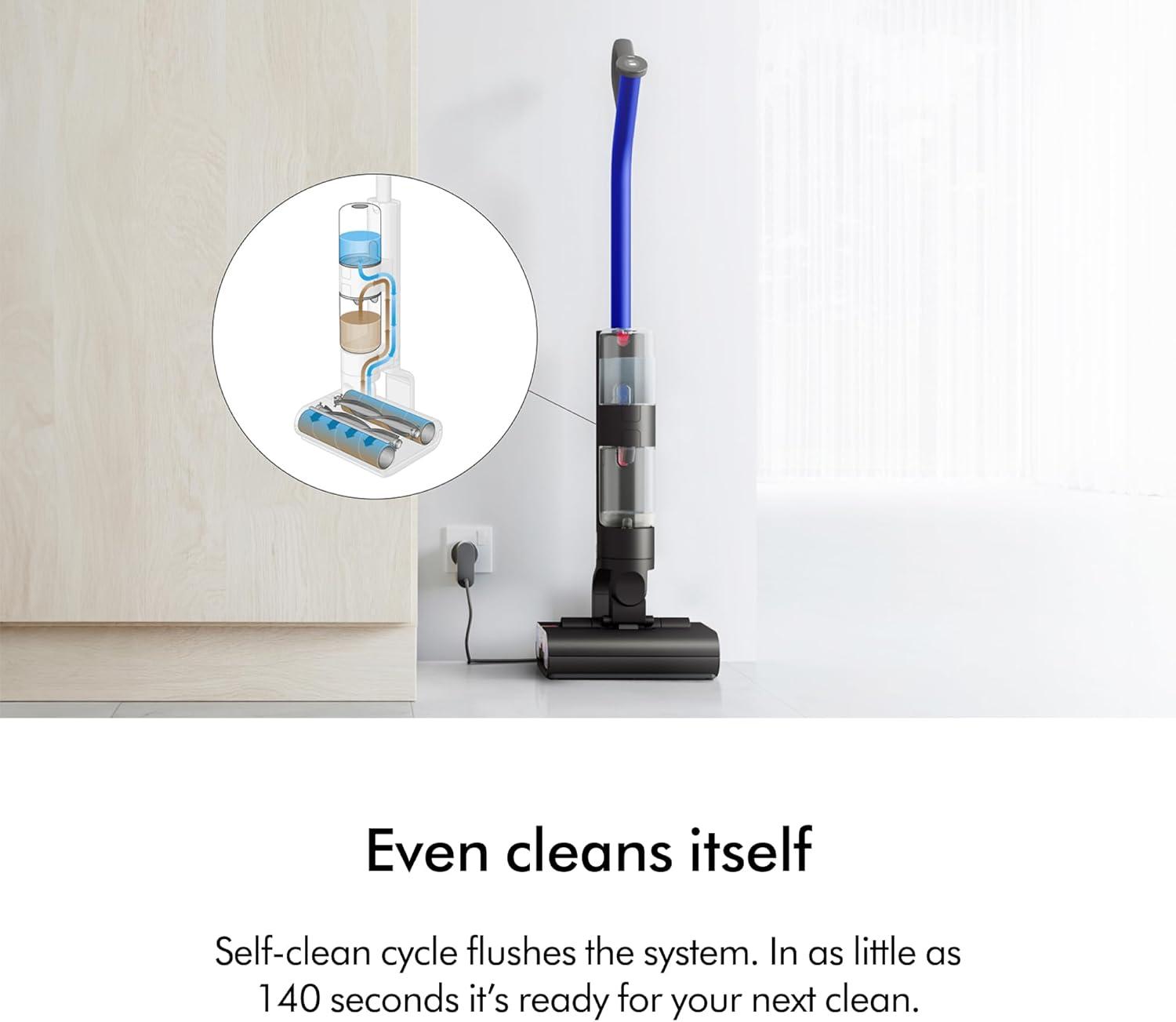 Dyson WashG1 Wet Cleaner Matte Black/Blue: Bagless, Battery-Powered, 4 Speeds, Hardwood & Hard Floor, 2-Year Warranty