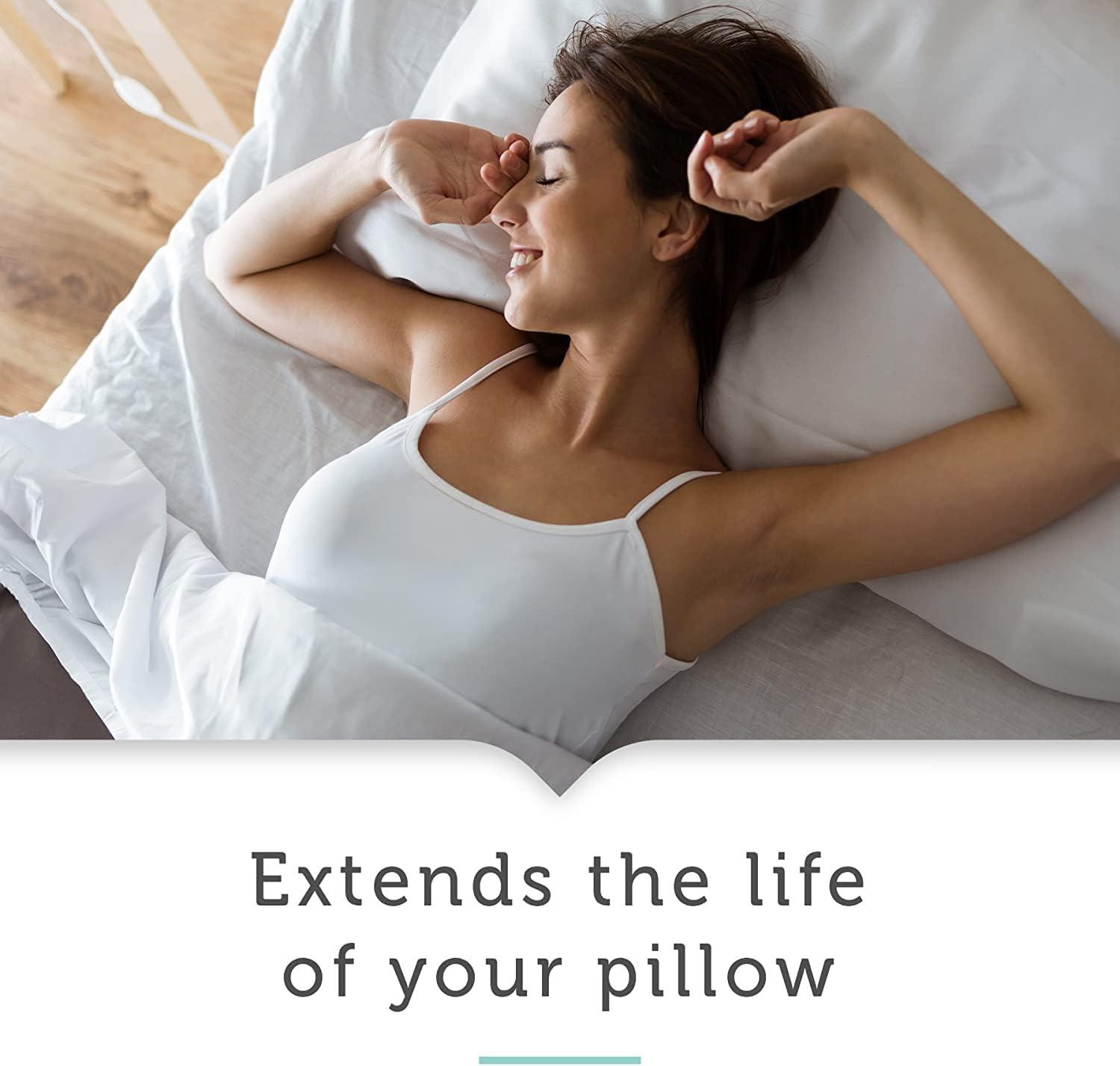 AllerEase 100% Cotton Allergy Protection Pillow Protectors - Hypoallergenic, Zippered, Allergist Recommended, Prevent Collection of Dust Mites and Other Allergens, Standard Sized, 20? x 26? (Set of 4)