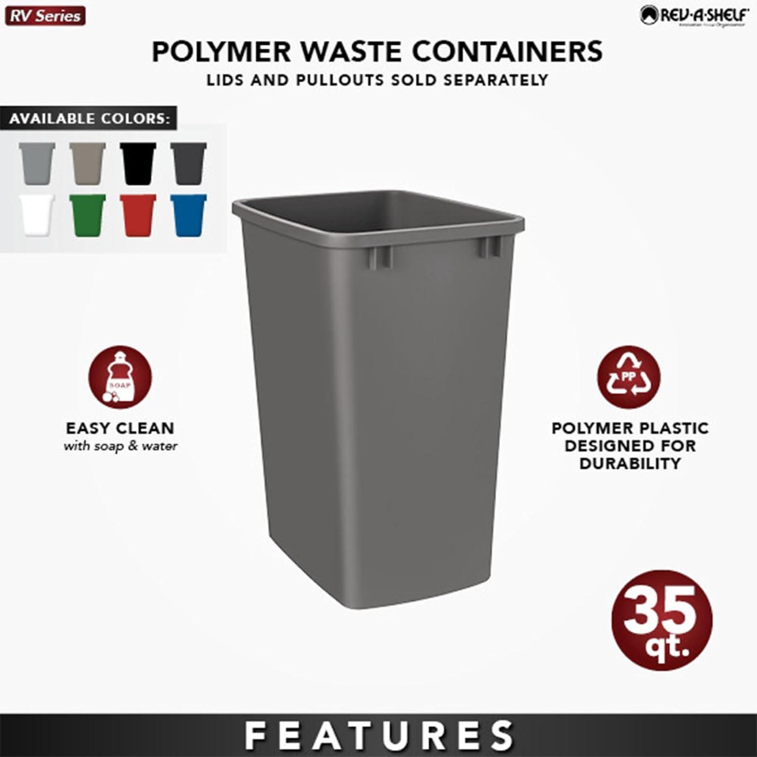 Rev-A-Shelf Polymer Replacement Trash Bin, 2 Pack (Set of 2)