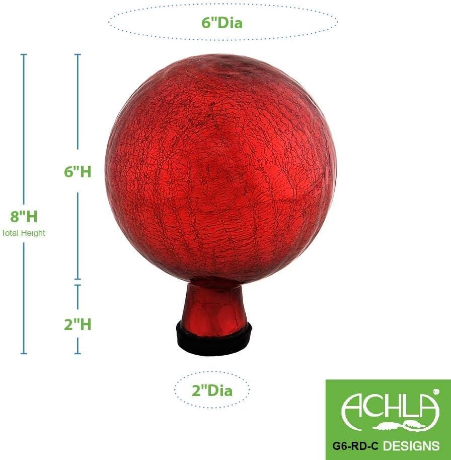 Red 6-Inch Crackle Glass Gazing Globe Ball