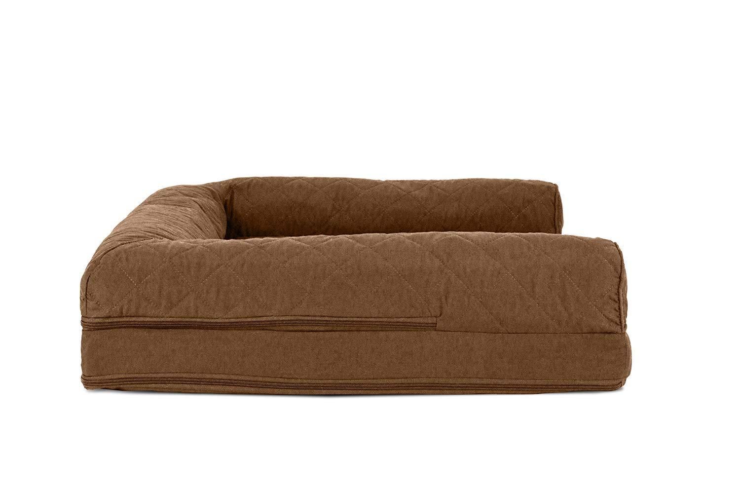 Quilted Orthopedic Bolster Sofa Pet Bed