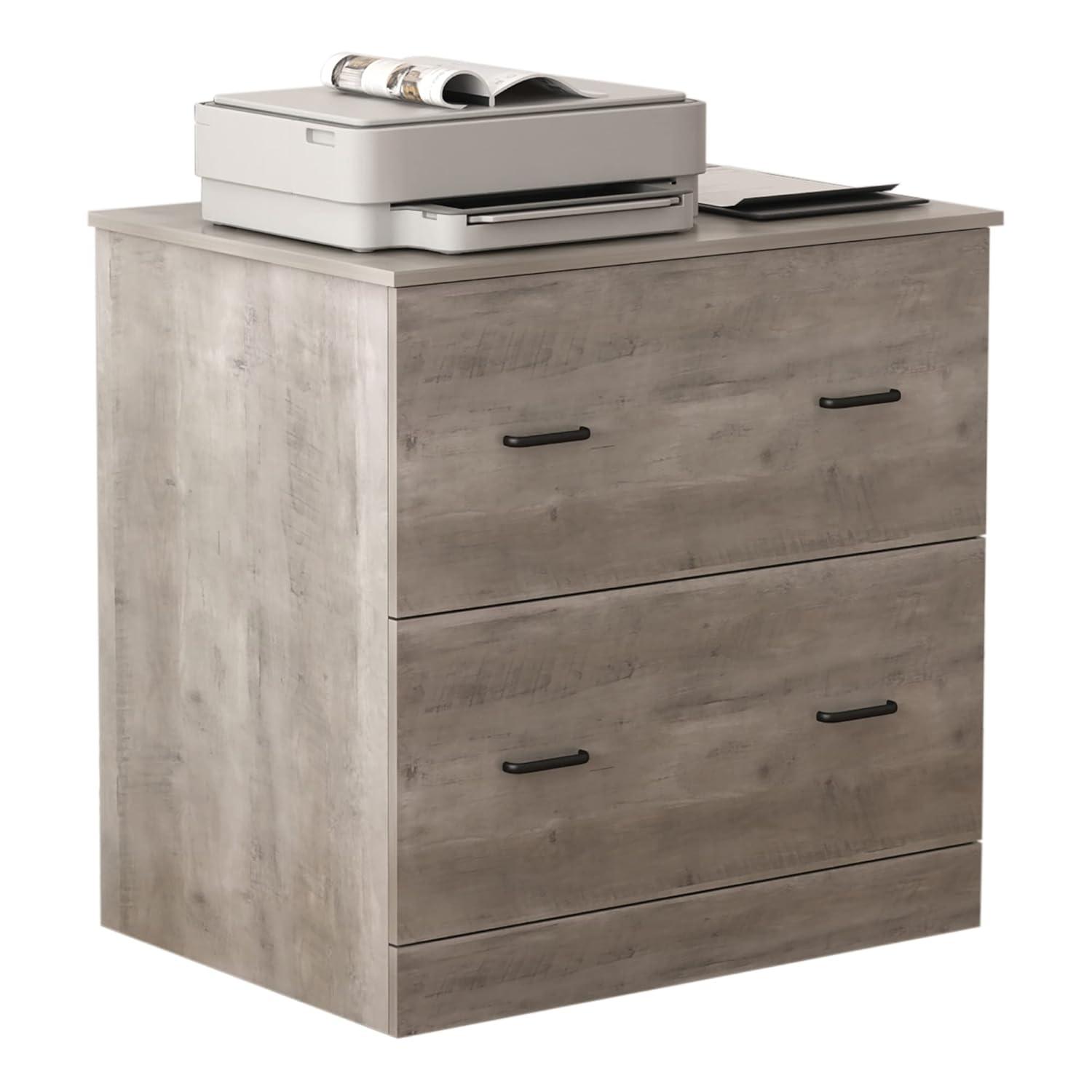 Realspace® Peakwood 30-1/2"W x 21-4/5"D Lateral 2-Drawer File Cabinet, Smoky Brown
