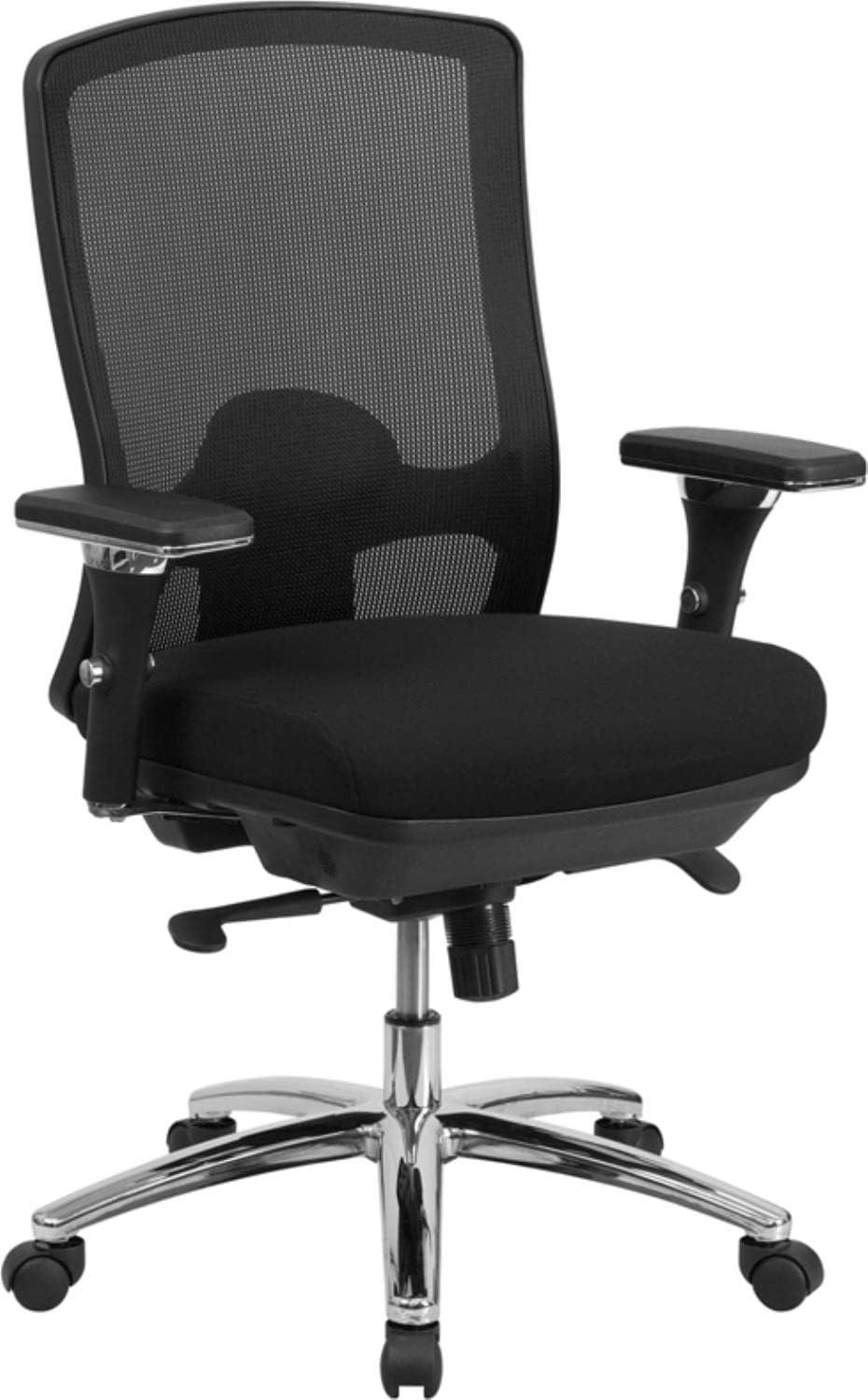 Black Mesh and Chrome Adjustable Swivel Office Chair