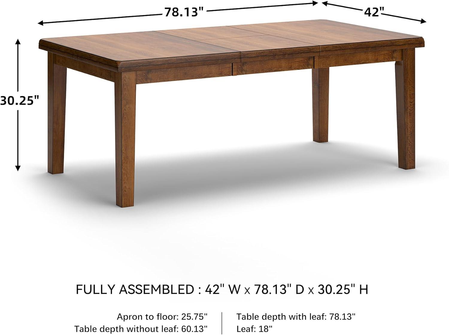 Ralene Rectangular Butterfly Extendable Dining Table Wood/Medium Brown - Signature Design by Ashley: Plank-Style, Seats 6