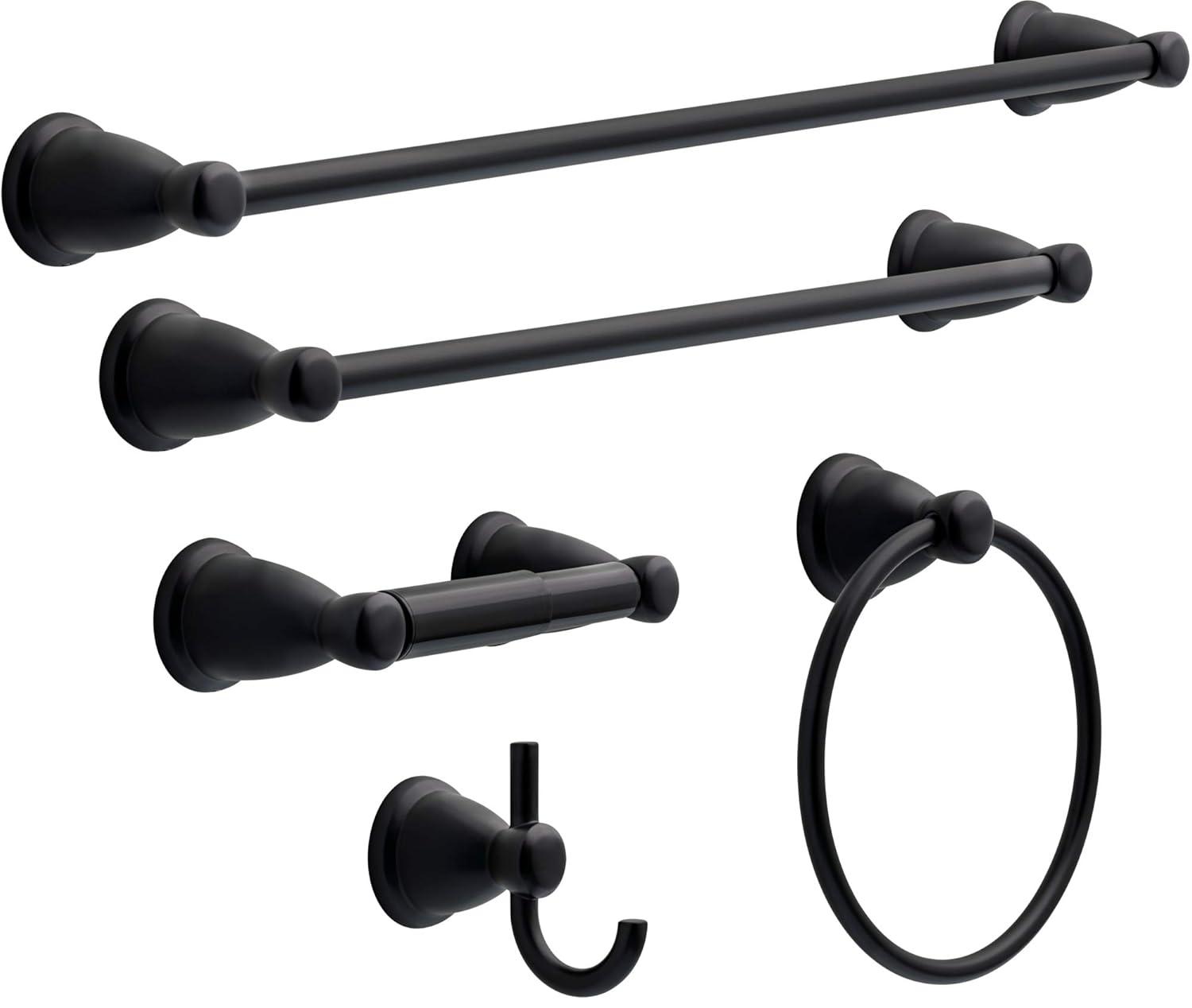 Franklin Brass KIN5PC-MB Kinla 5 Piece Bath Set Matte Black Finish