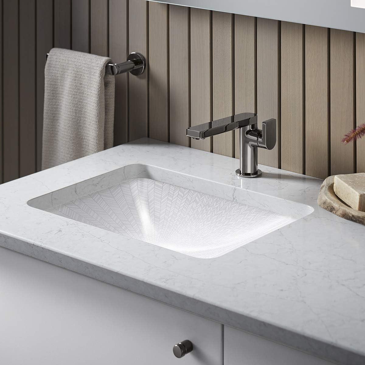 KOHLER Sartorial Herringbone Caxton, ARTIST EDITIONS Rectangle Undermount Bathroom Sink
