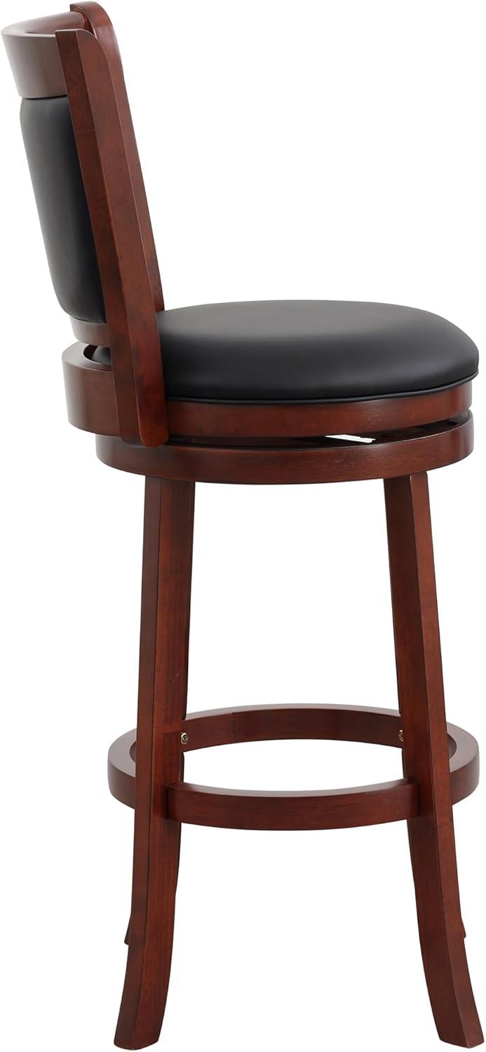 Lexicon Shapel Faux Leather Swivel Bar Stool in Dark Cherry