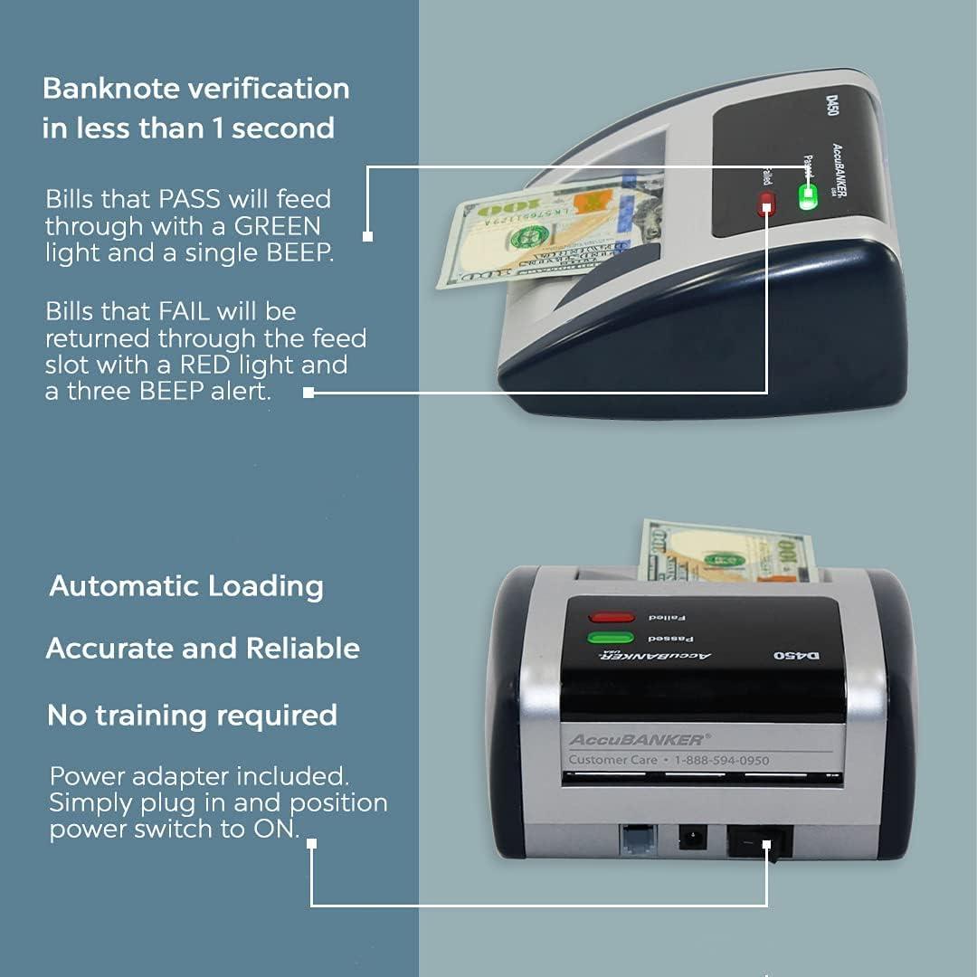 AccuBANKER D450 Counterfeit Money Checker with Infrared and Magnetic Detection