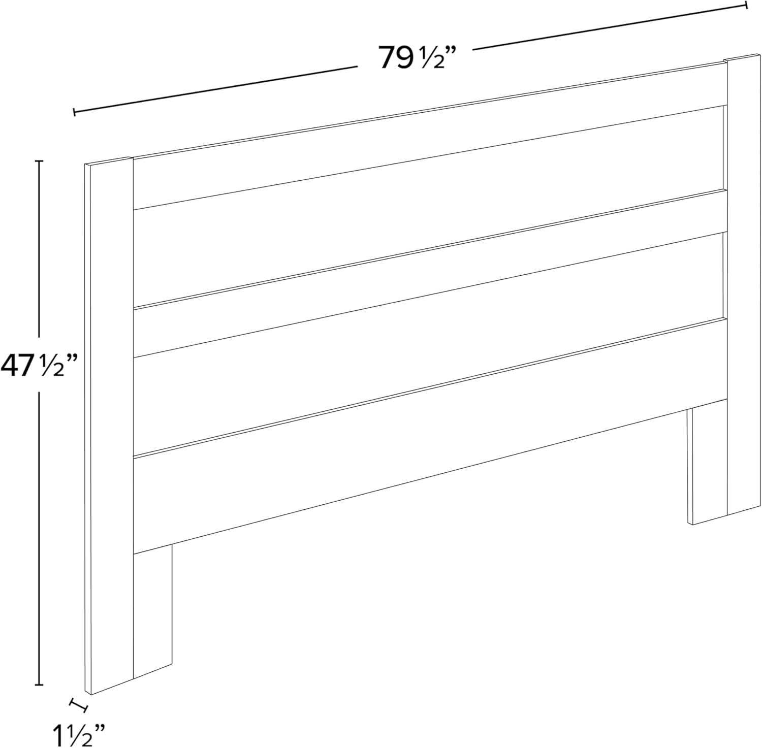 Prepac King Rustic Ridge Farmhouse Panel Headboard Washed White