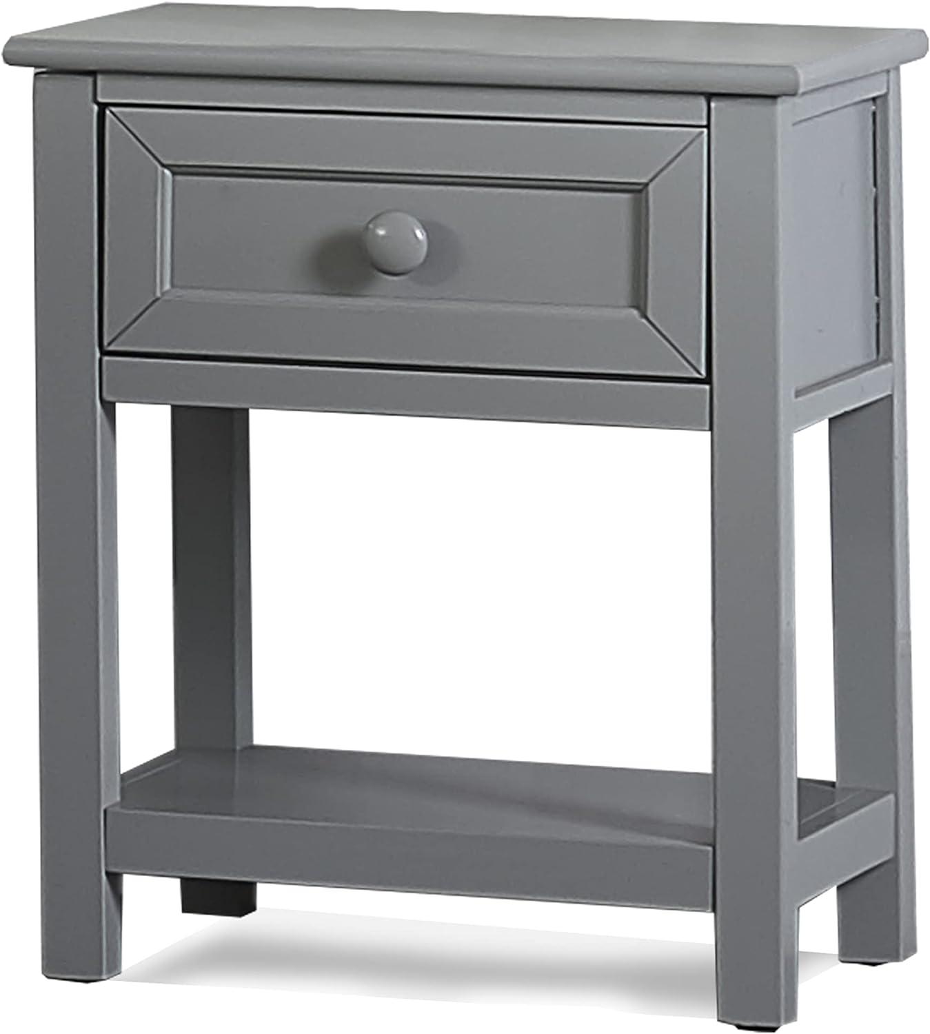 Schoolhouse Modern Grey Solid Wood 1-Drawer Nightstand