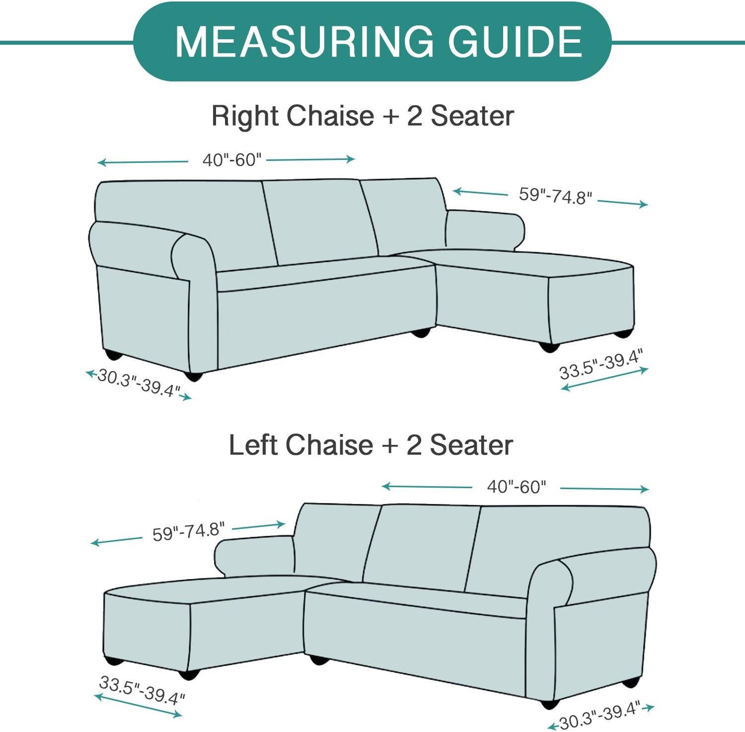 Rose Home Fashion Geometric Jacquard Sectional Couch Covers for Sectional Sofa - 2 Pieces Washable L Shape Couch Cover Blanket with Tassels, Furniture Protector for Dogs (Large, Dark Gray)