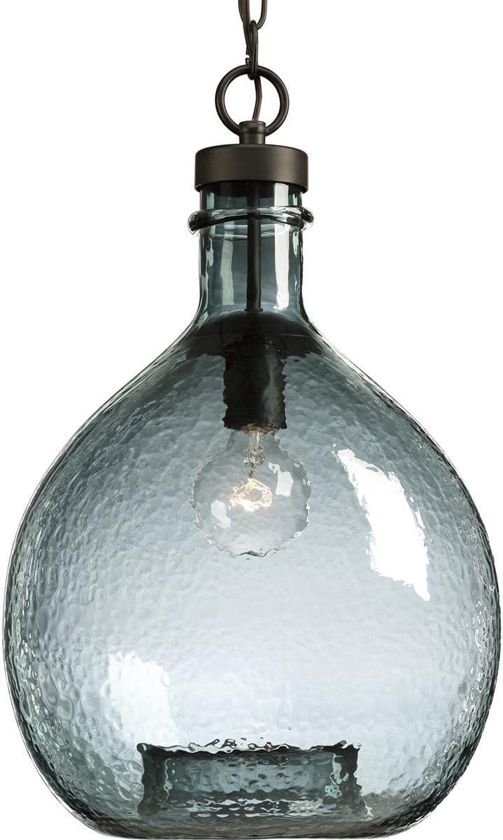 Progress Lighting Zin 1-Light Pendant, Antique Bronze, Clear Glass Shade