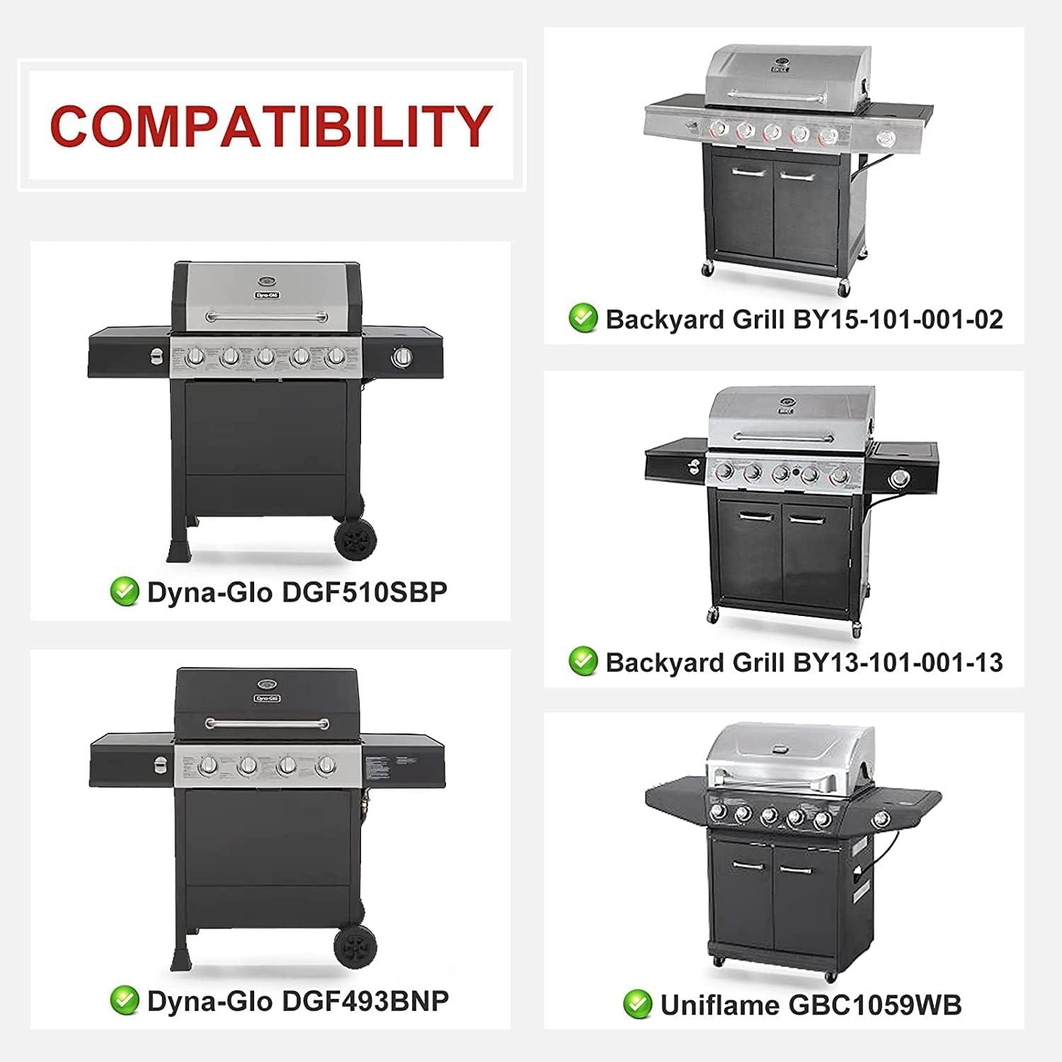 Unicook 15 Inch Grill Heat Plates for Dyna-Glo, Grill Burner Covers, Grill Parts Porcelain Heat Shields for Backyard, 4 Pack