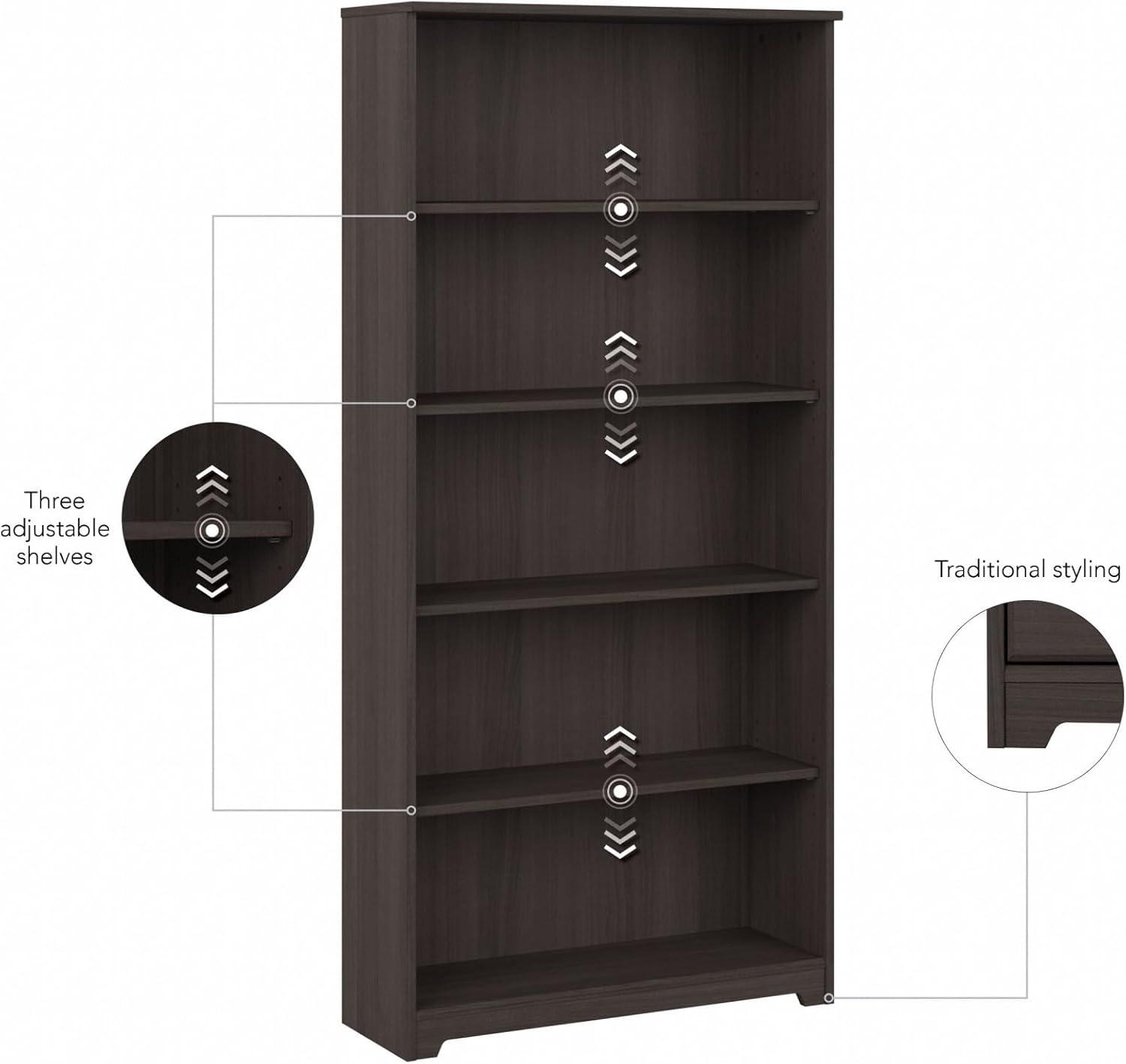 Shelonda 5 Shelf 66" Standard Bookcase