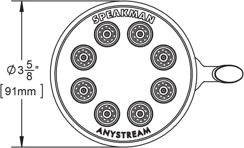 Speakman S-2251 Signature Icon Anystream Adjustable High Pressure Shower Head - 2.5 GPM Solid Brass Replacement Bathroom Showerhead, Polished Chrome