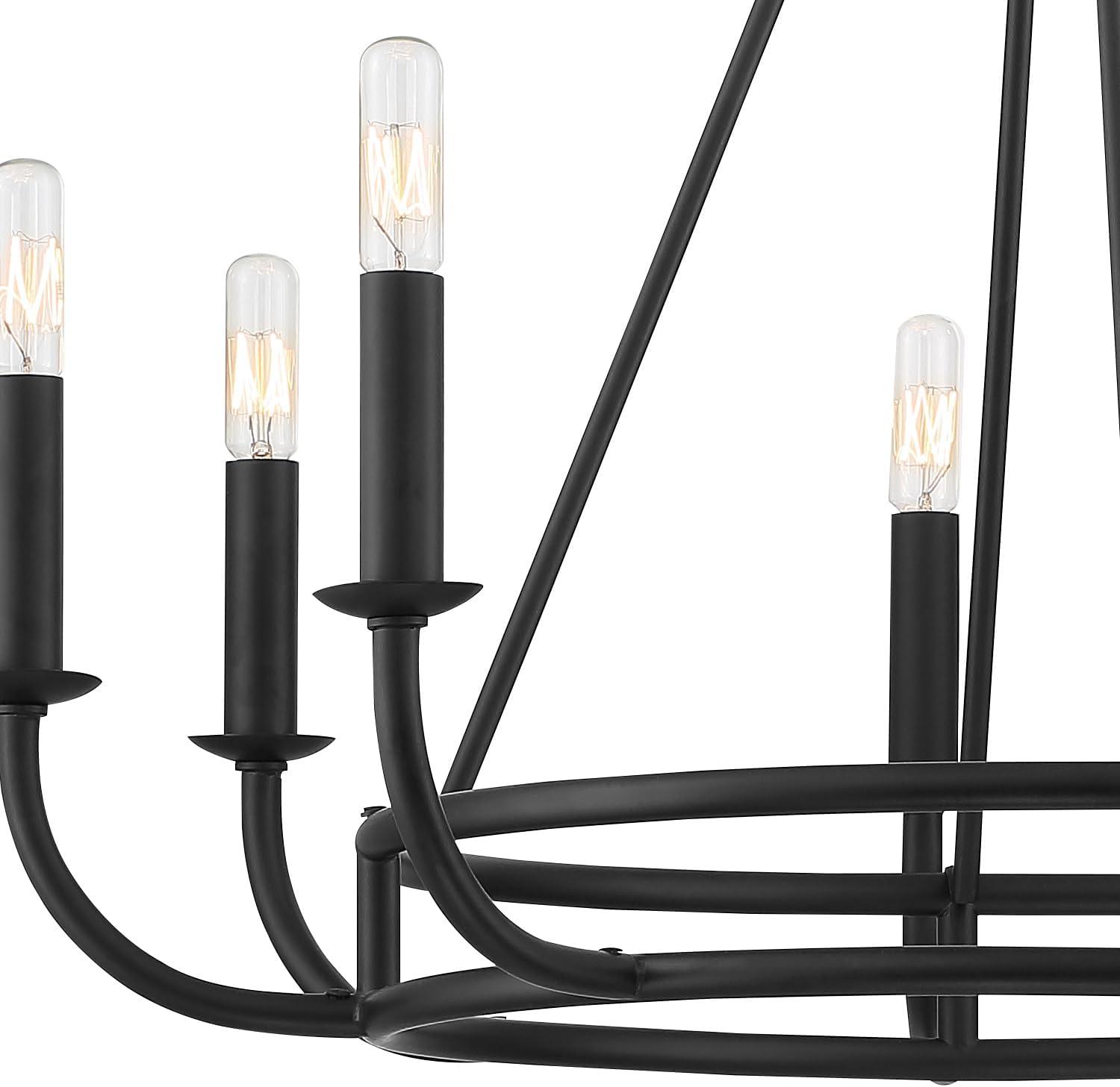 Bailey Matte Black 8-Light Industrial Chandelier