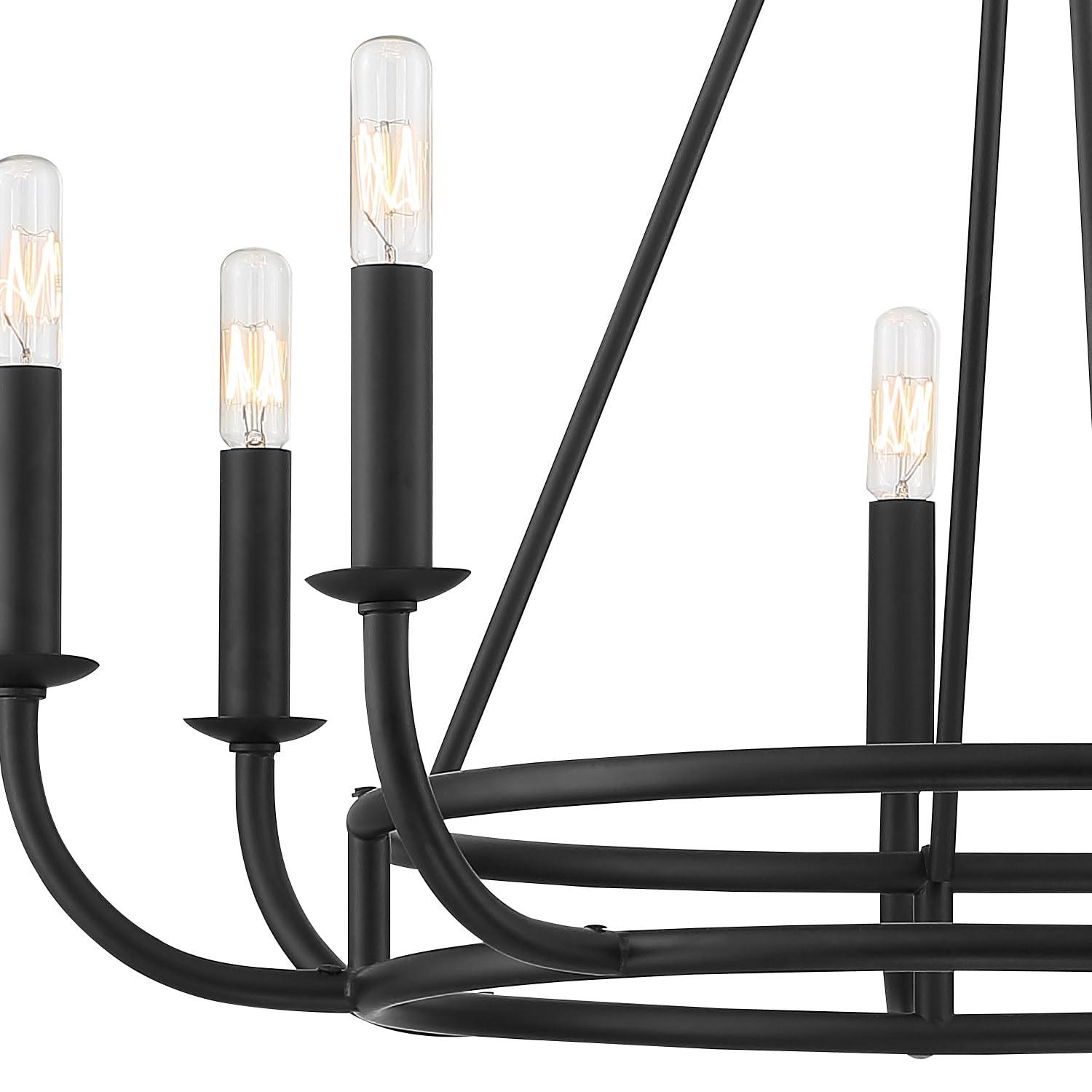 8 Light Chandelier-Matte Black Finish Bailey Street Home 49-Bel-4173355
