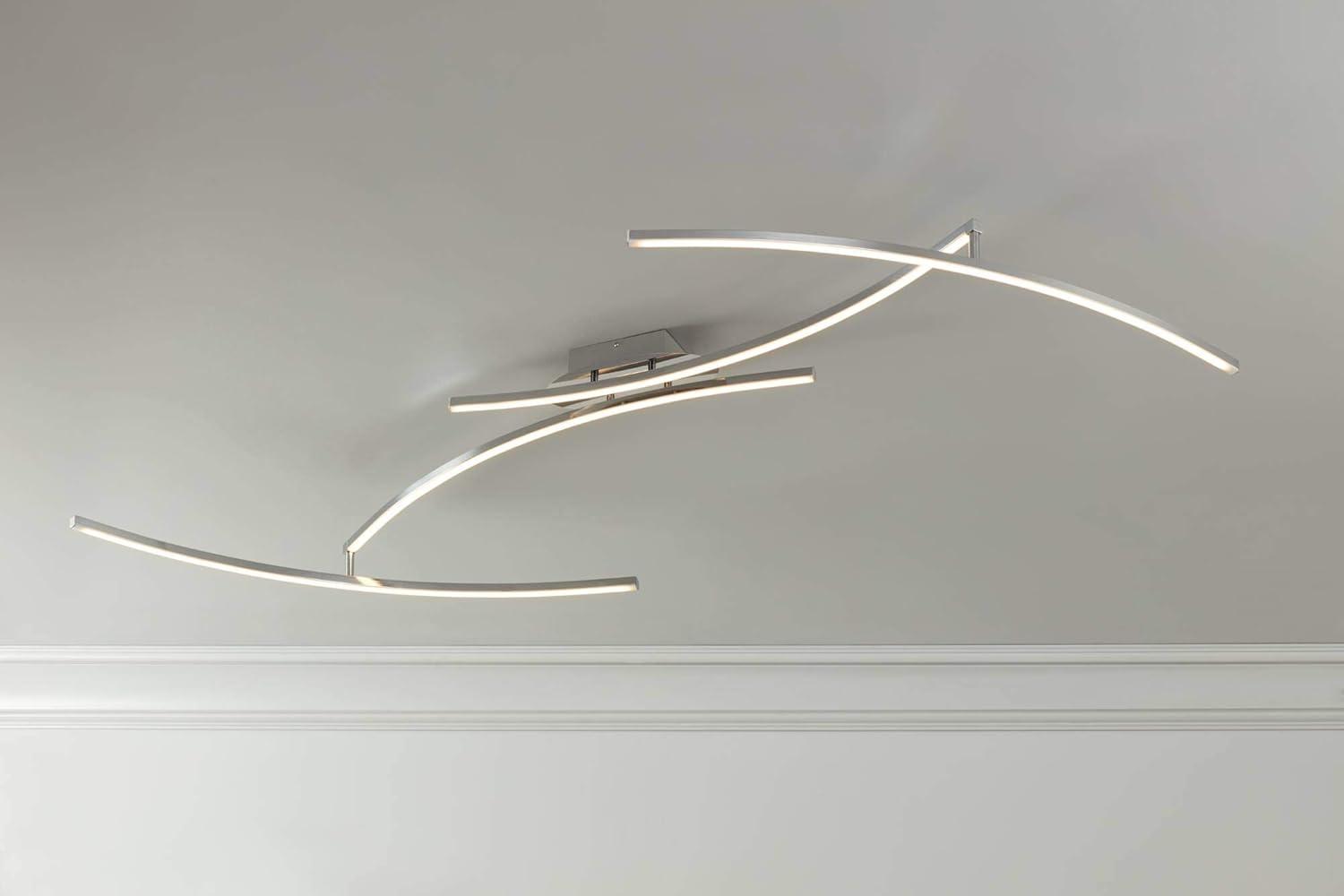 Pro Track Wilfax 4-Arm LED Ceiling Track Light Fixture Kit Adjustable Silver Chrome Finish Modern Large Kitchen Bathroom Living Room 97 1/2" Wide