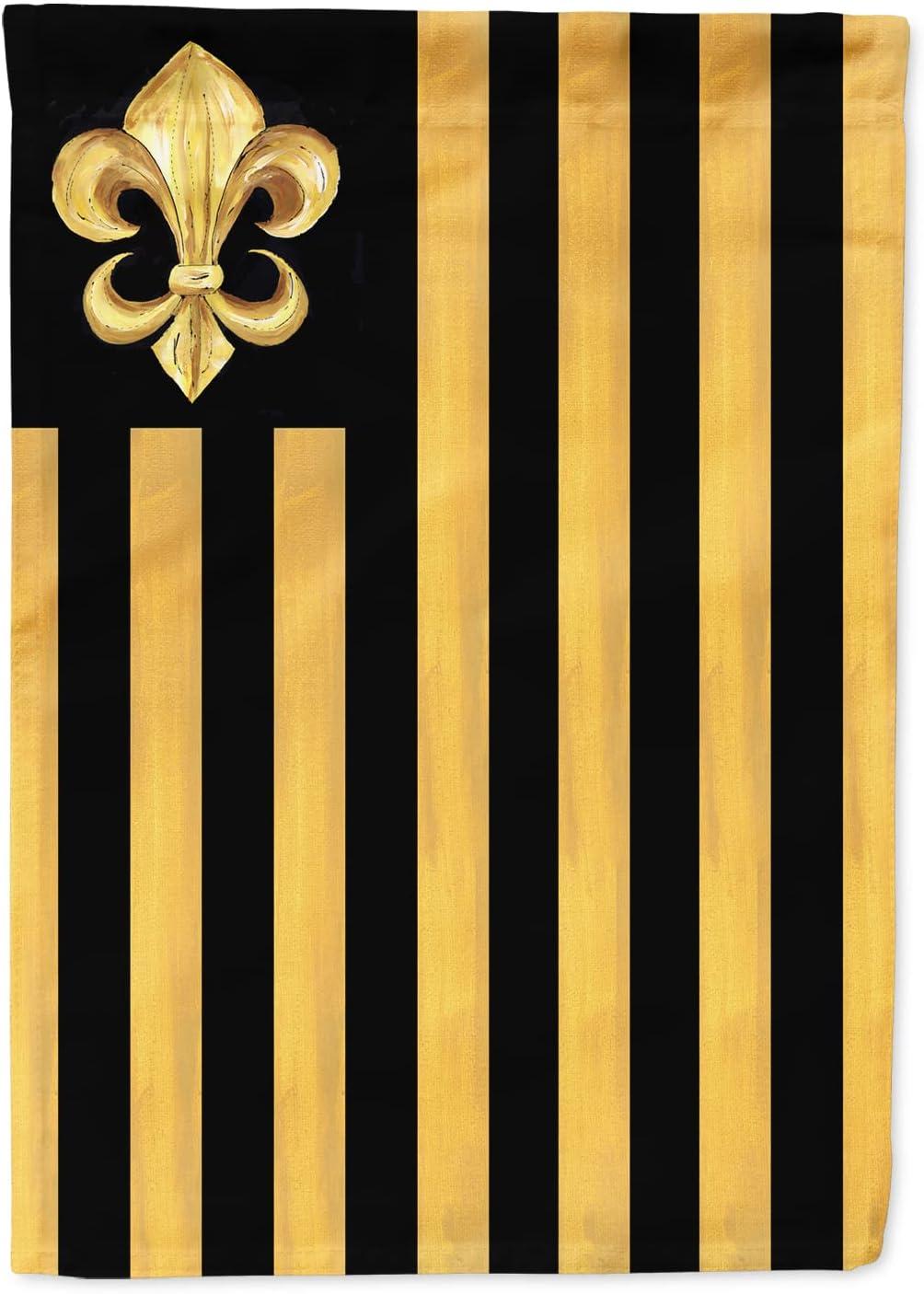 Carolines Treasures 8198-FLAG-PARENT Black and Gold Fleur de lis Nation Flag  multicolor