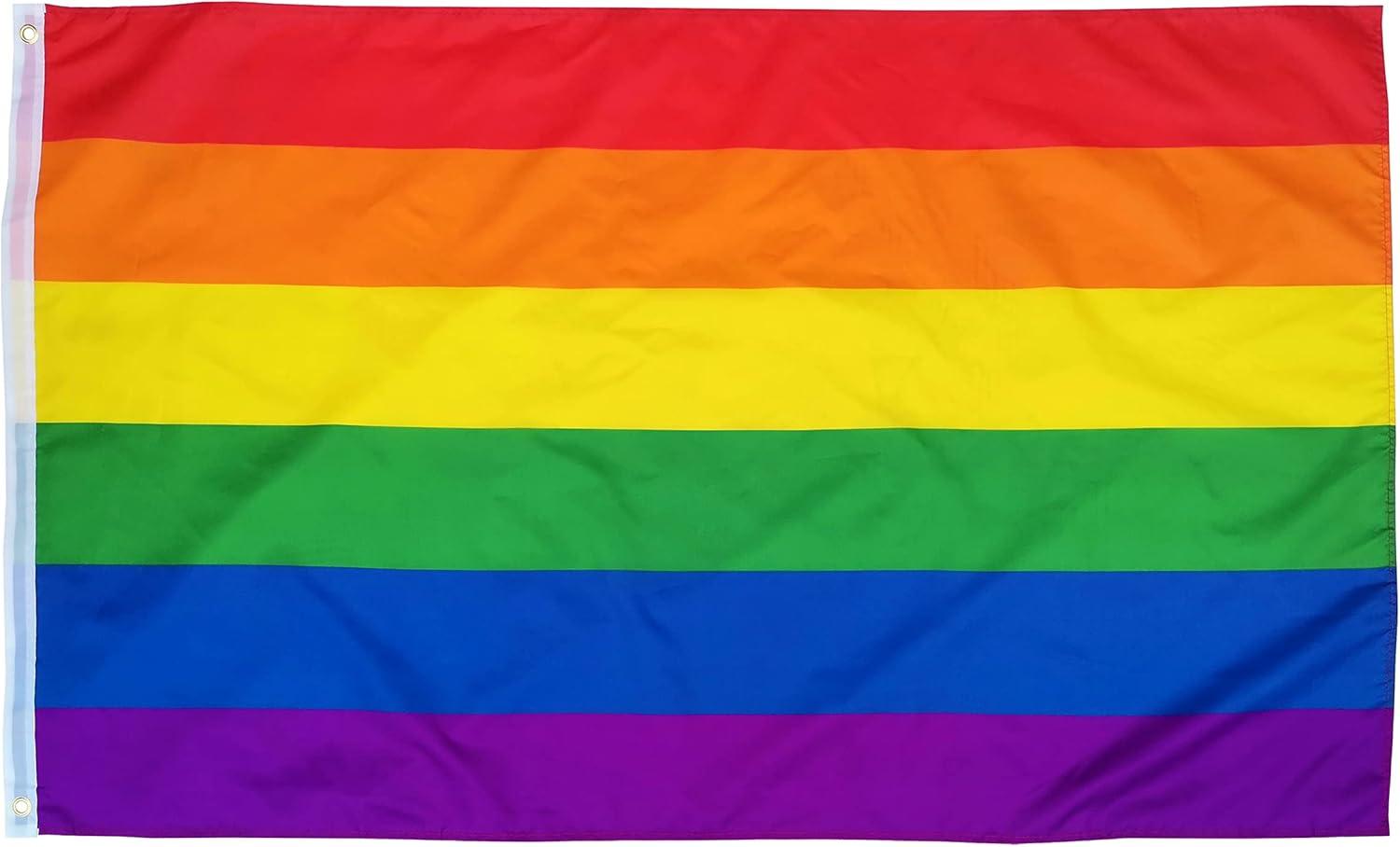 FLAGLINK Gay Pride Flag 3x5Fts LGBT Rainbow Flags Banner