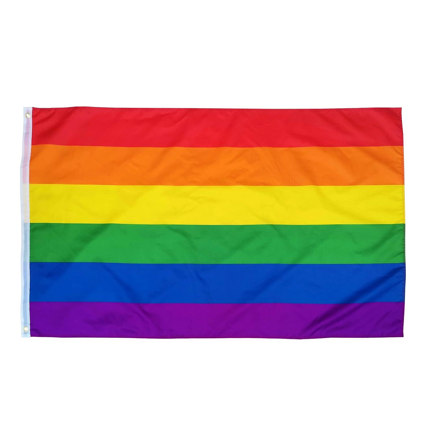 FLAGLINK Gay Pride Flag 3x5Fts LGBT Rainbow Flags Banner