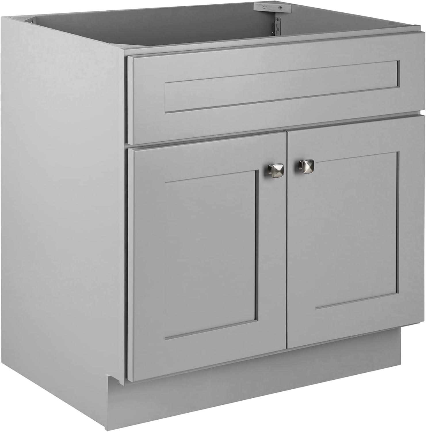 Brookings 30 Inch Bathroom Vanity, Solid Wood, Ready to Assemble