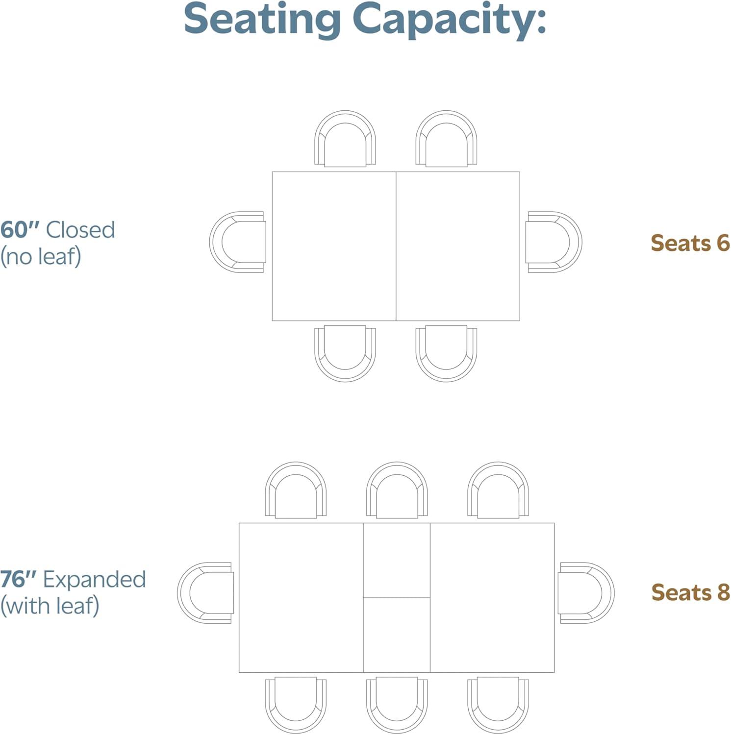 Draper 66-84"W Walnut Extendable Dining Table, Mid-Century Modern Style