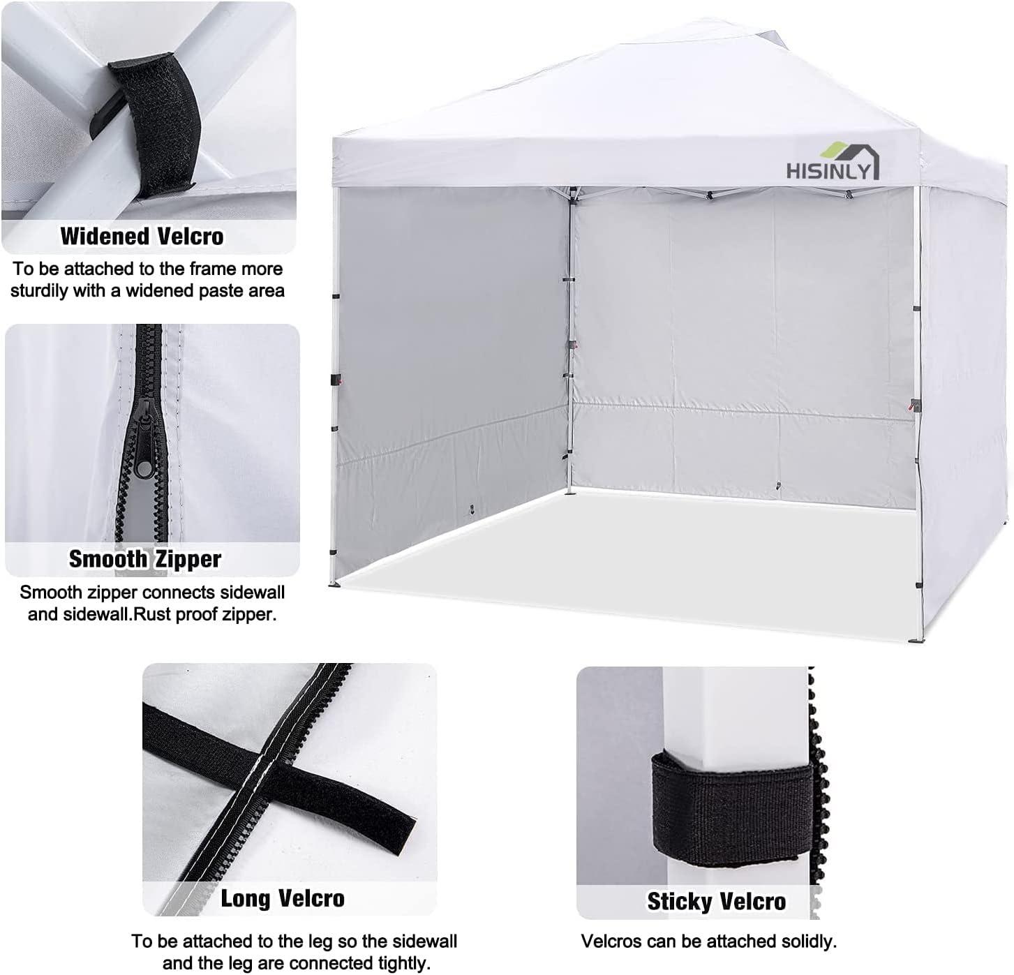 White 10x10 ft Waterproof UV Protection Canopy Sidewall