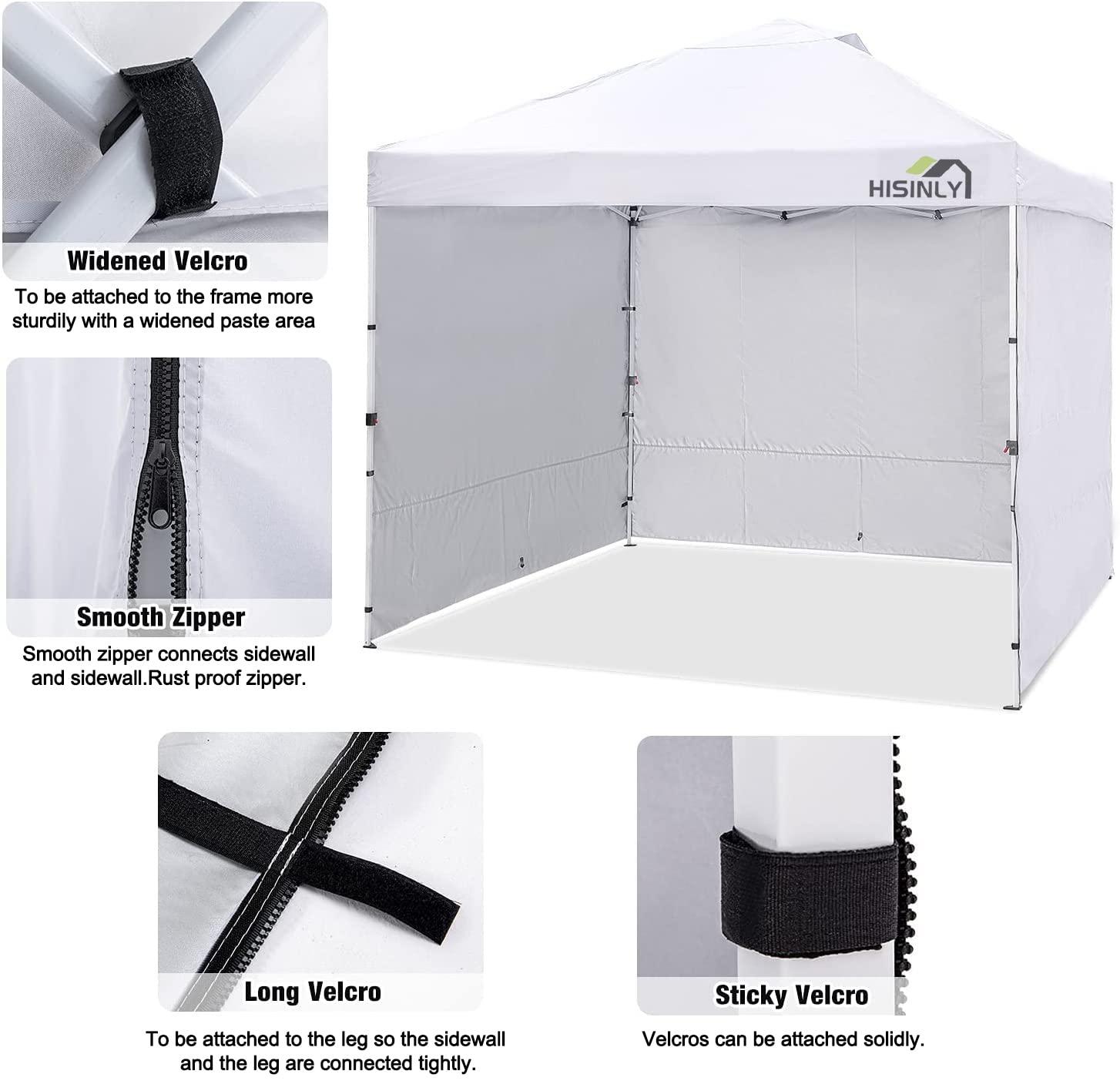 HLong Canopy Tent Sidewall for 10x10 Pop Up Canopy, 1 Piece, Black