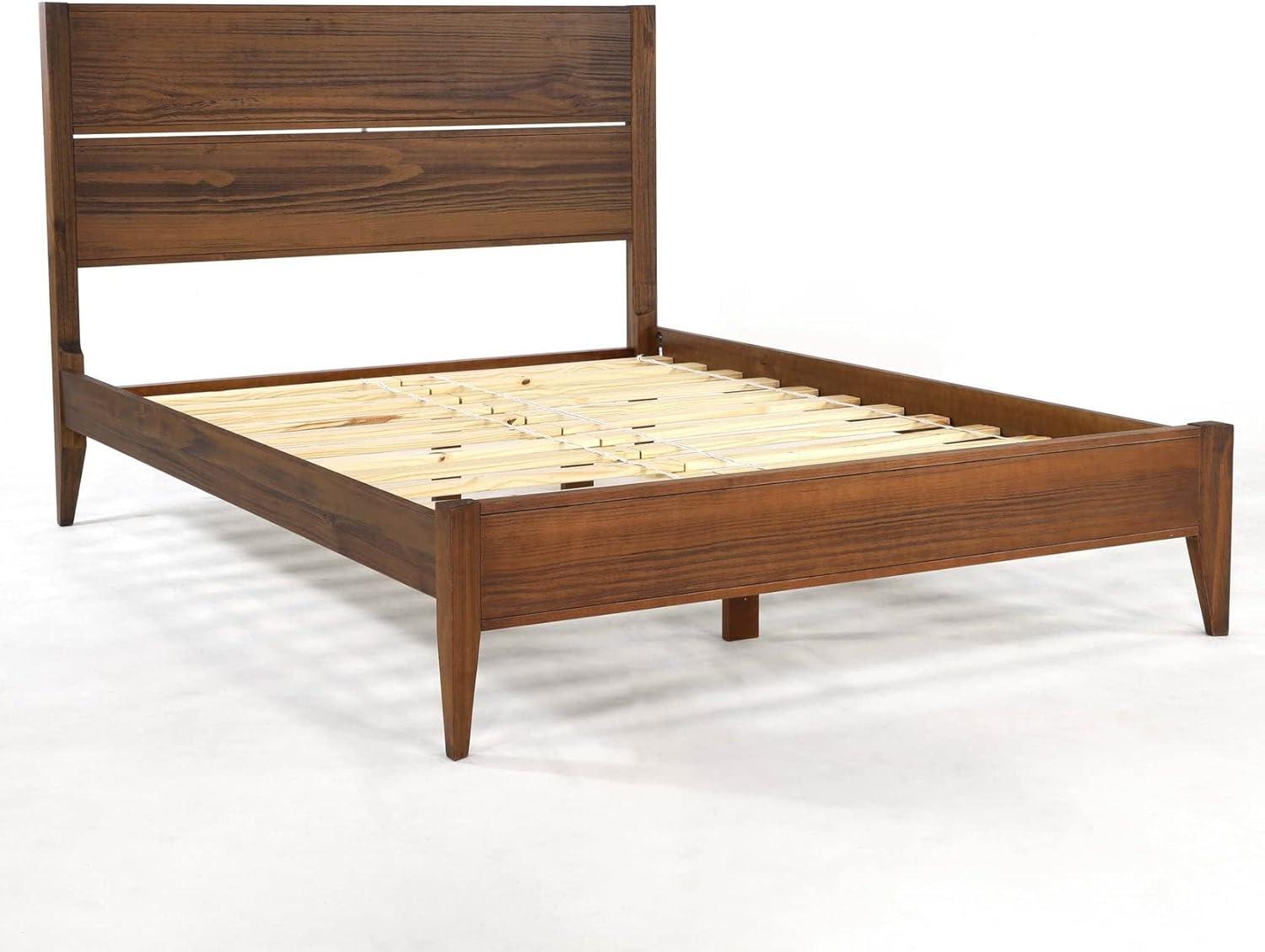 Mid Century Solid Wood Platform Bed