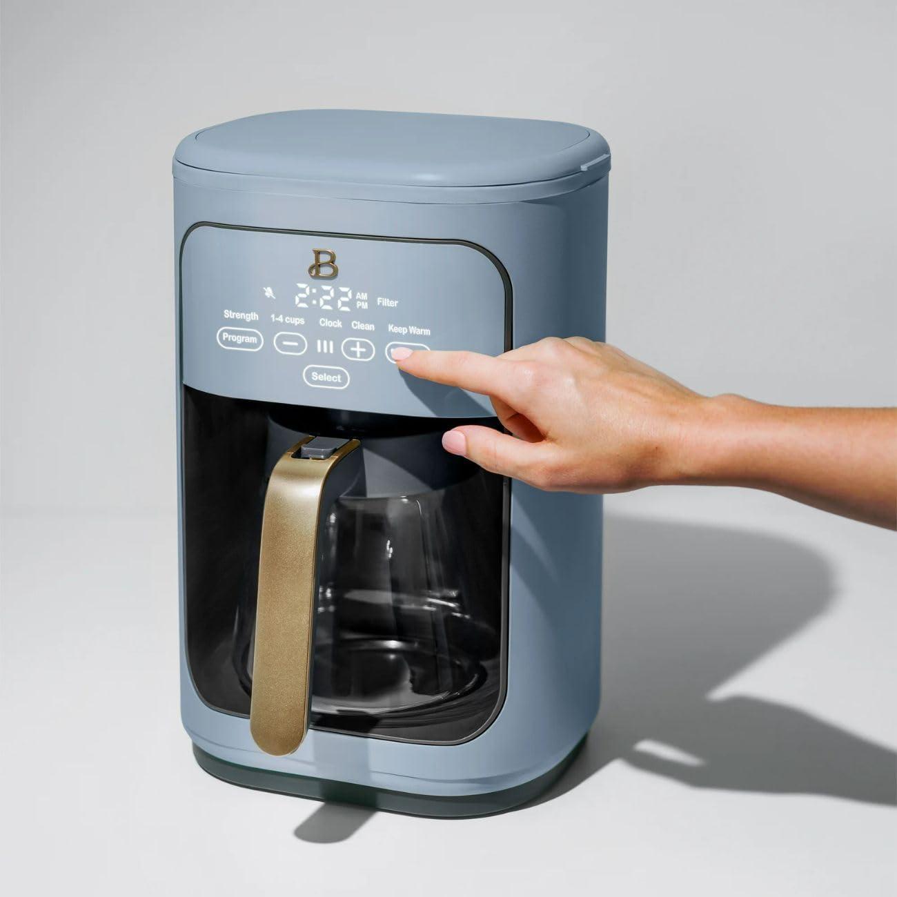 Beautiful 14-Cup Programmable Drip Coffee Maker with Touch-Activated Display, Sage Green by Drew Barrymore