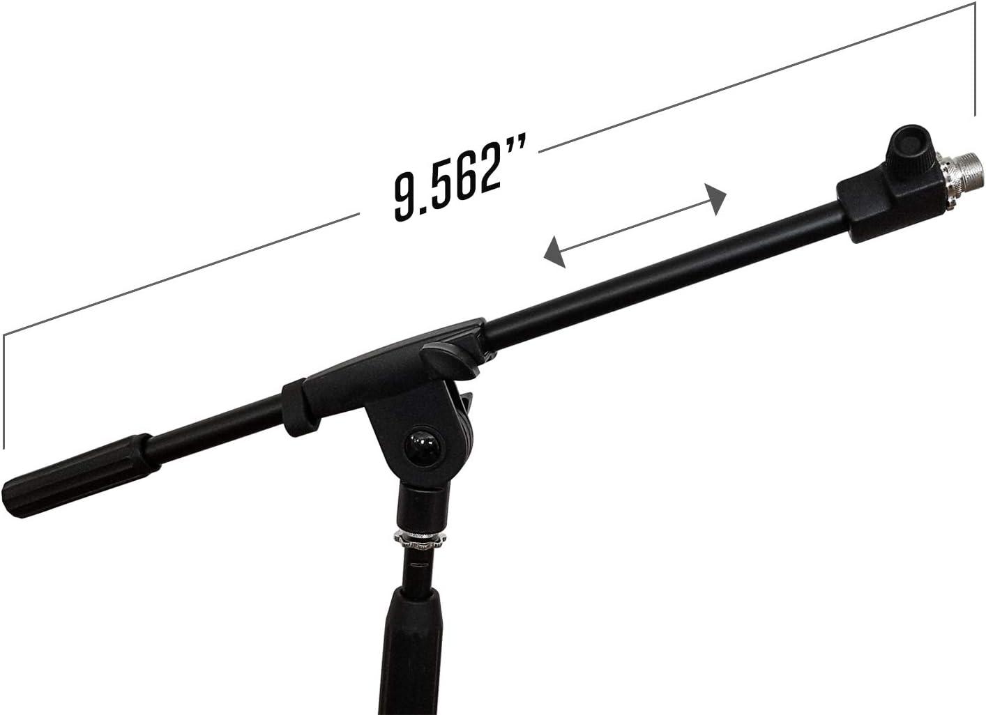 AxcessAbles Short Microphone Stand with Boom Arm | Low Profile Mic Tripod Stand for Kick Drums | Guitar Amp Stand | Low-Pro Mike Stand (MS-101L)