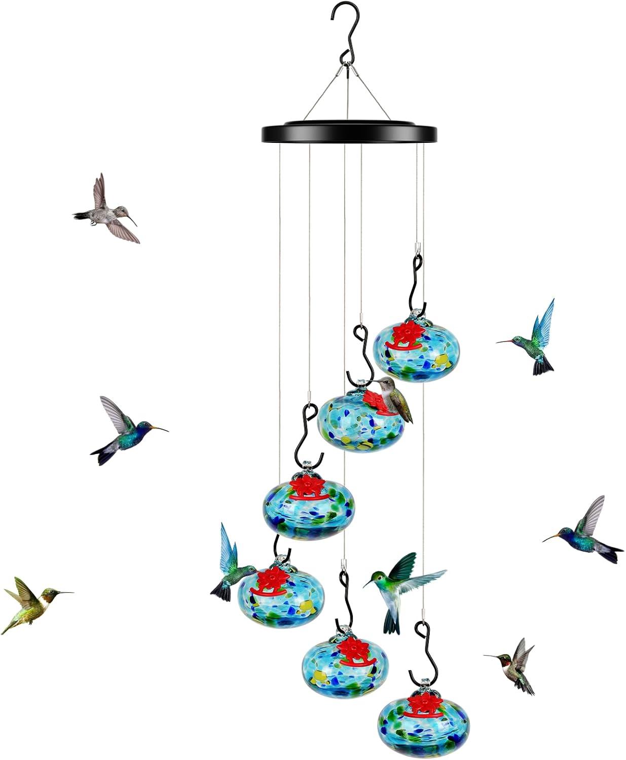 2025 New Charming Wind Chimes Hummingbird feeders,Window Bird feeders for Viewing,Bird feeders for Outdoors Hanging ant and bee Proof