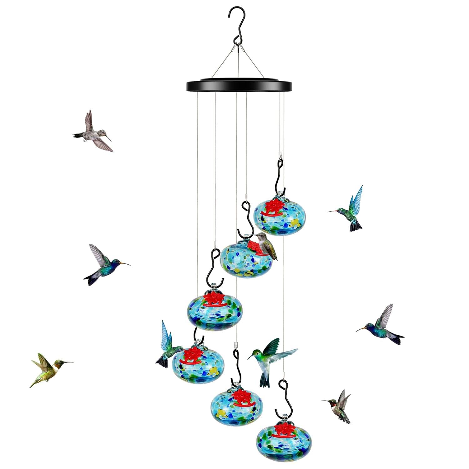 2025 New Charming Wind Chimes Hummingbird feeders,Window Bird feeders for Viewing,Bird feeders for Outdoors Hanging ant and bee Proof