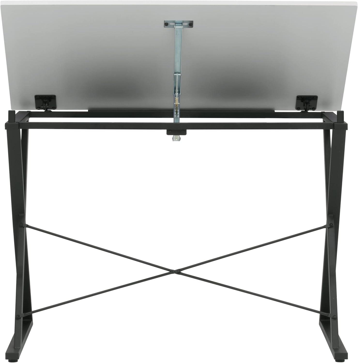 Axiom 42" Charcoal Steel Drawing Table with Tilting Top