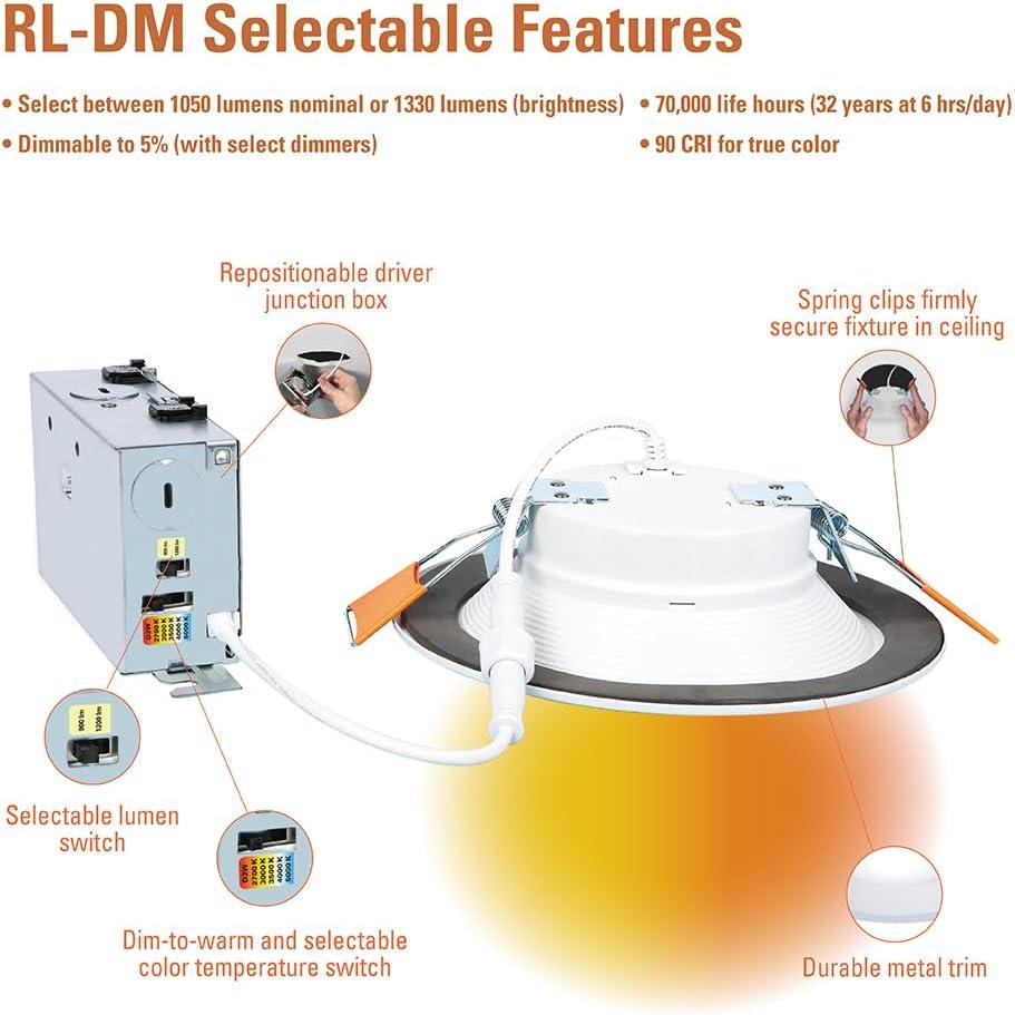 White Aluminum 6-Inch Canless Recessed LED Downlight