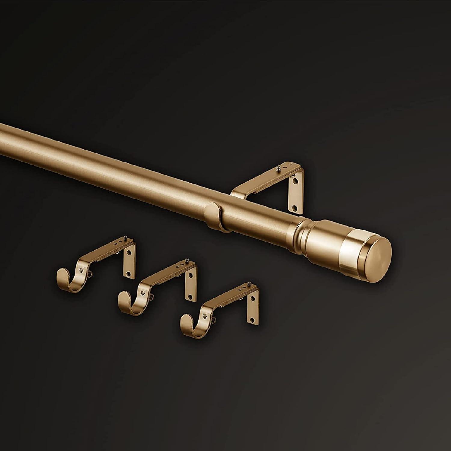 Mode Premium Collection 1 1/8 in Diameter Curtain Rod, Cylinder Finials and Steel Wall Mounted Adjustable Rod