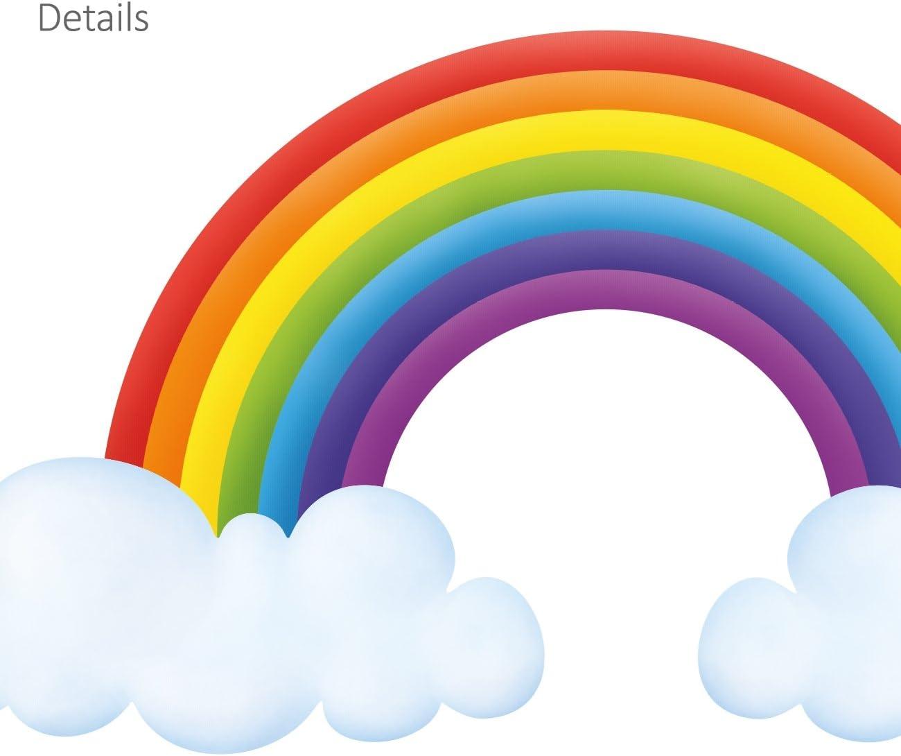 DECOWALL SG2-1713 Rainbow and Clouds Kids Wall Stickers Wall Decals Peel and Stick Removable Wall Stickers for Kids Nursery Bedroom Living Room décor