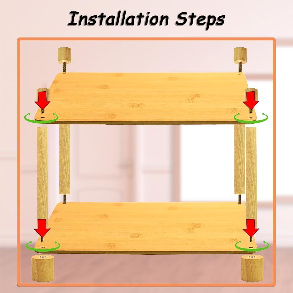 Vertical Bamboo 7-Tier Narrow Standing Shoe Rack Shelf