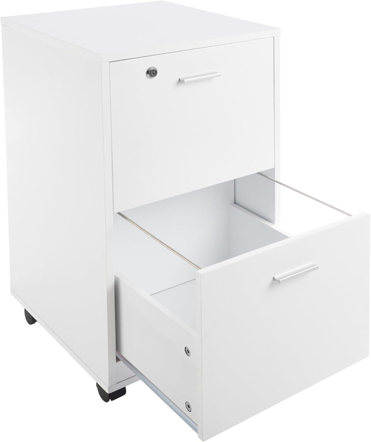 Lavish Home 2-Drawer File Cabinet with Lock and Rolling Wheels