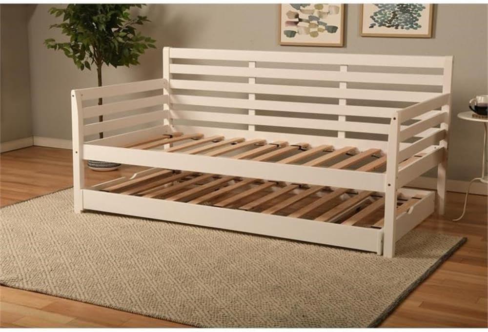 Kodiak Furniture Twin to King Size Daybed in Wood in White - Easy Assembly