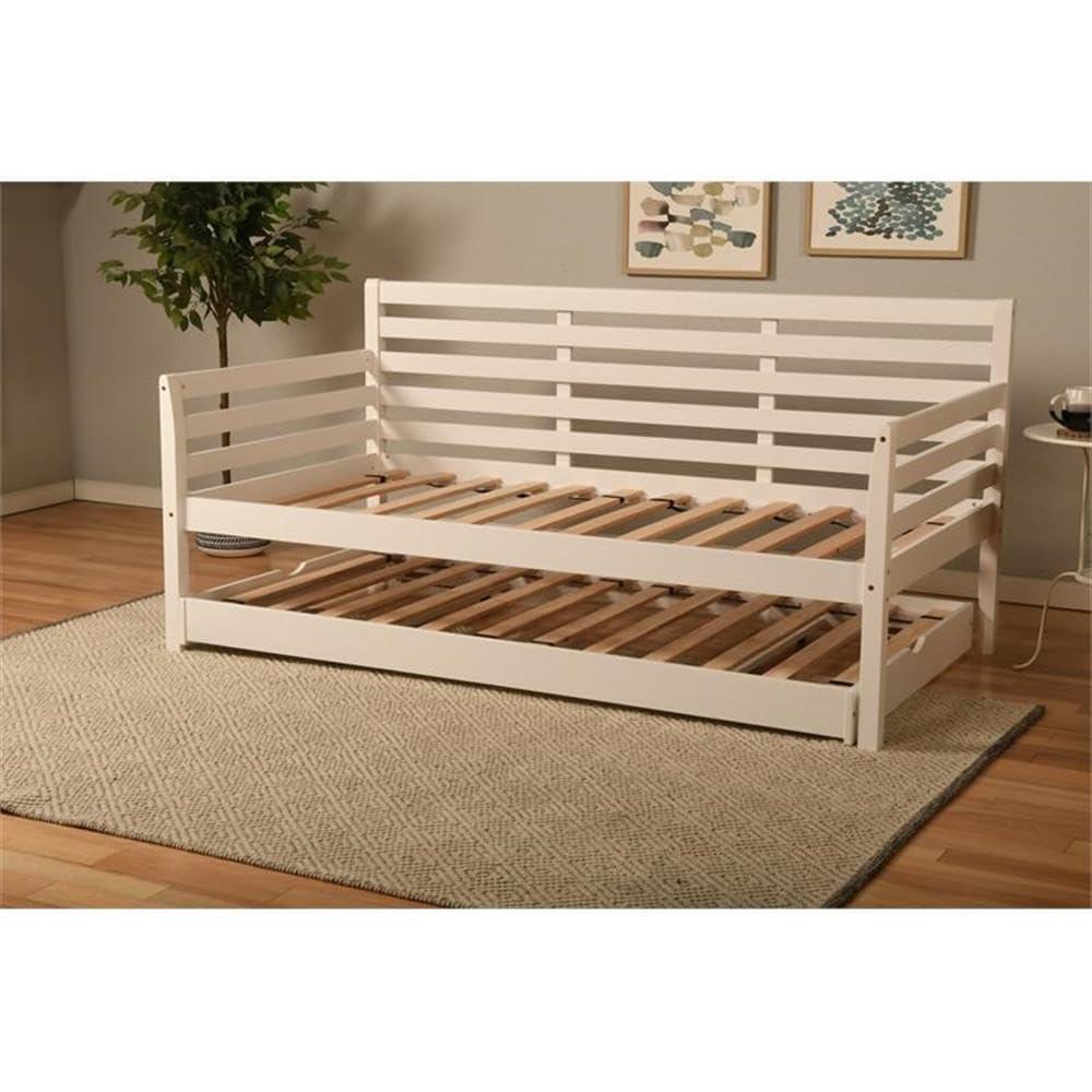 Kodiak Furniture Twin to King Size Daybed in Wood in White - Easy Assembly