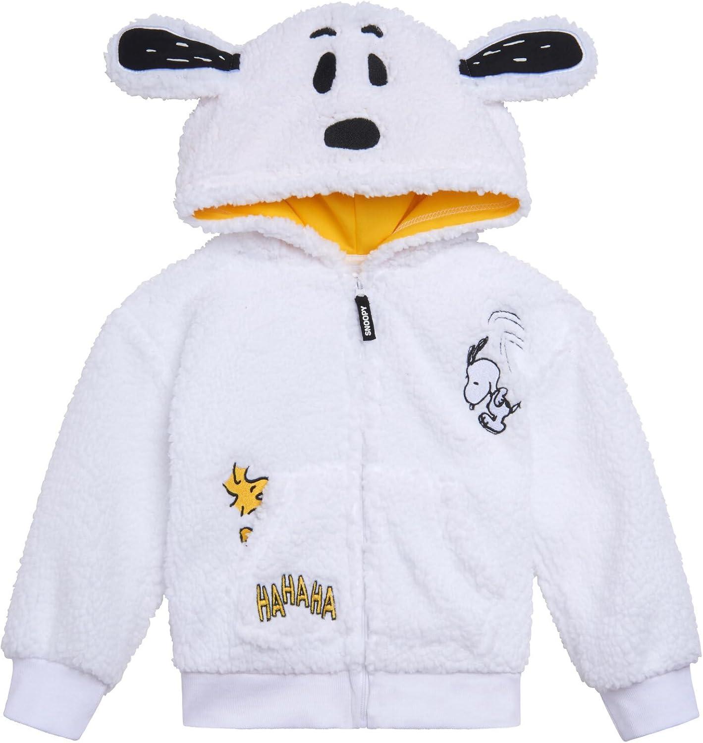 Snoopy Peanuts Woodstock Infant Baby Boys Cozy Faux Sherling Cosplay Hoodie White 18 Months